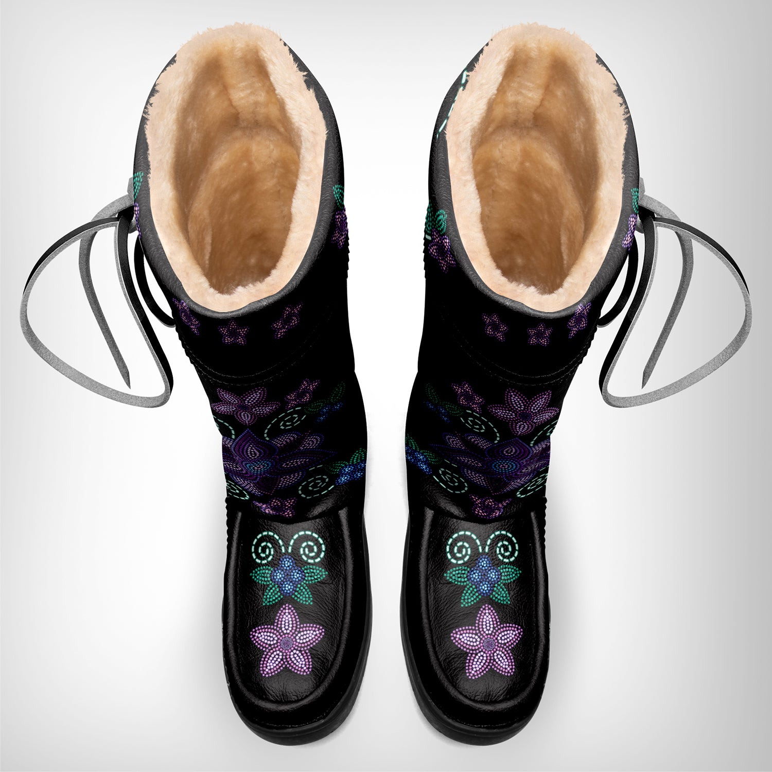 Berry Picking Black Real Leather MocLux