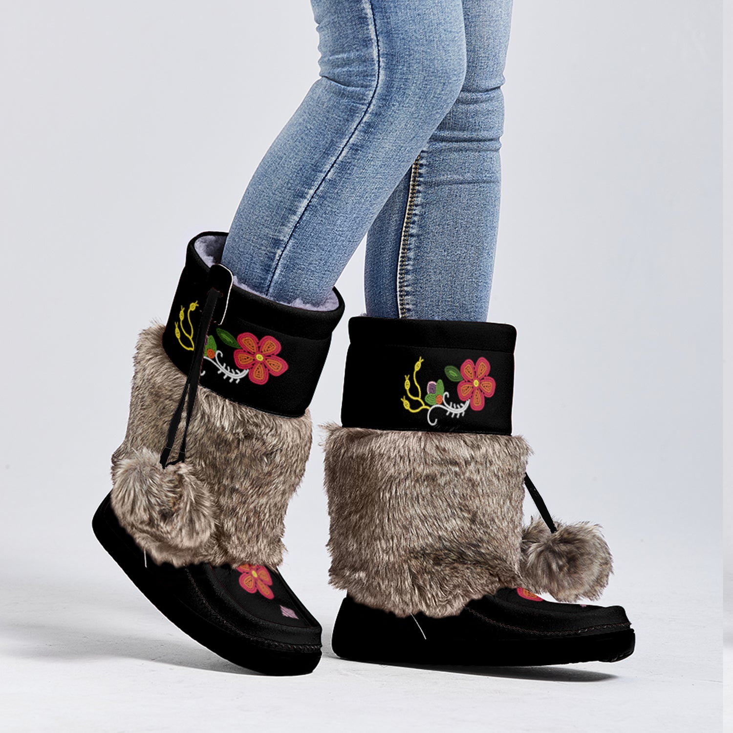 Winter Roseblush Black Real Leather MocLux main image 1