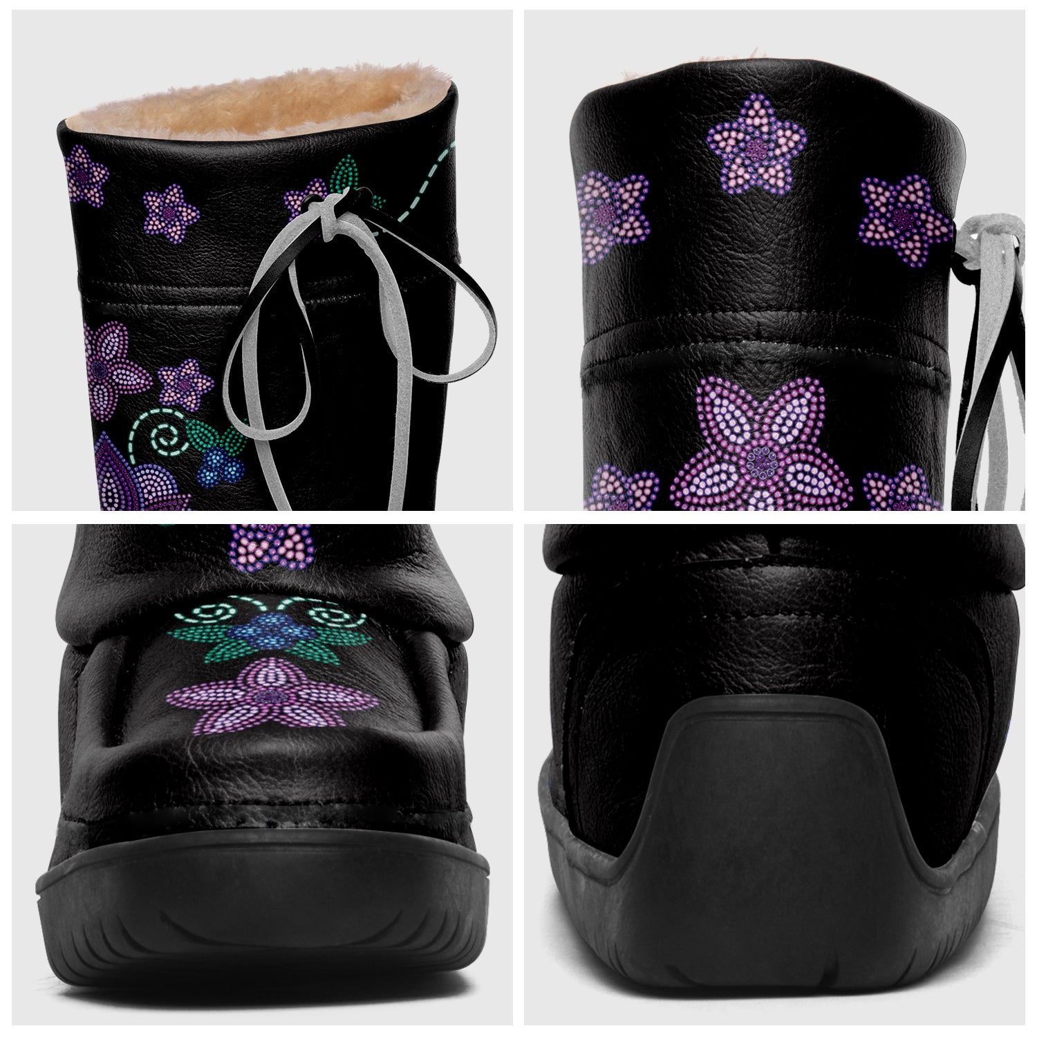 Berry Picking Black Real Leather MocLux