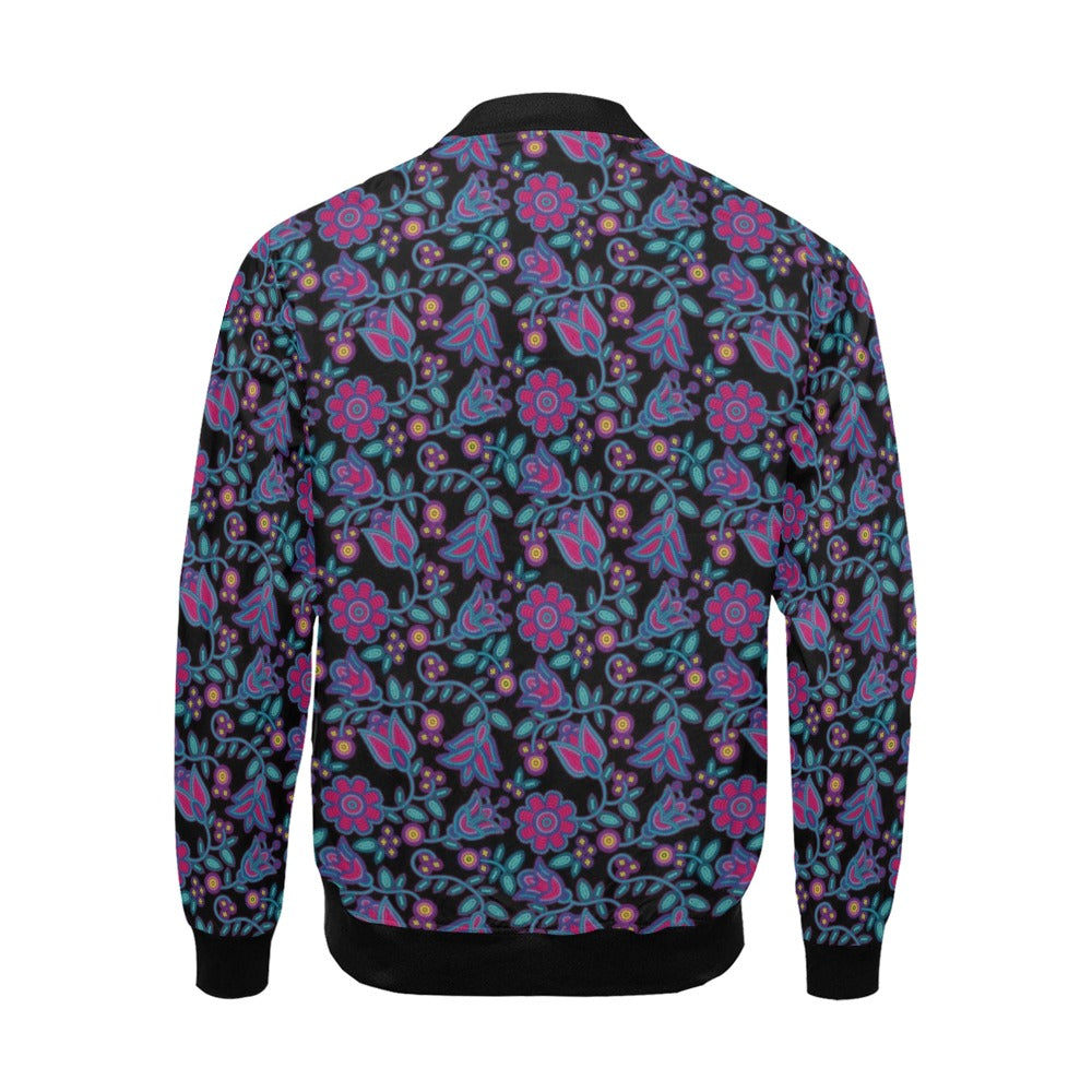 Beaded Nouveau Coal Bomber Jacket for Men