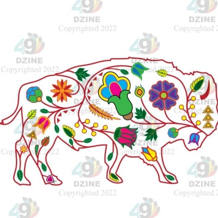 11-inch Animal Floral Transfer Transfers 49 Dzine Floral Buffalo