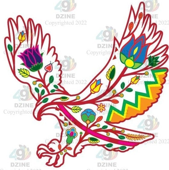 11-inch Animal Floral Transfer Transfers 49 Dzine Floral Eagle