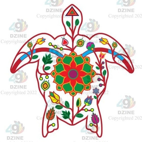 11-inch Animal Floral Transfer Transfers 49 Dzine Floral Turtle