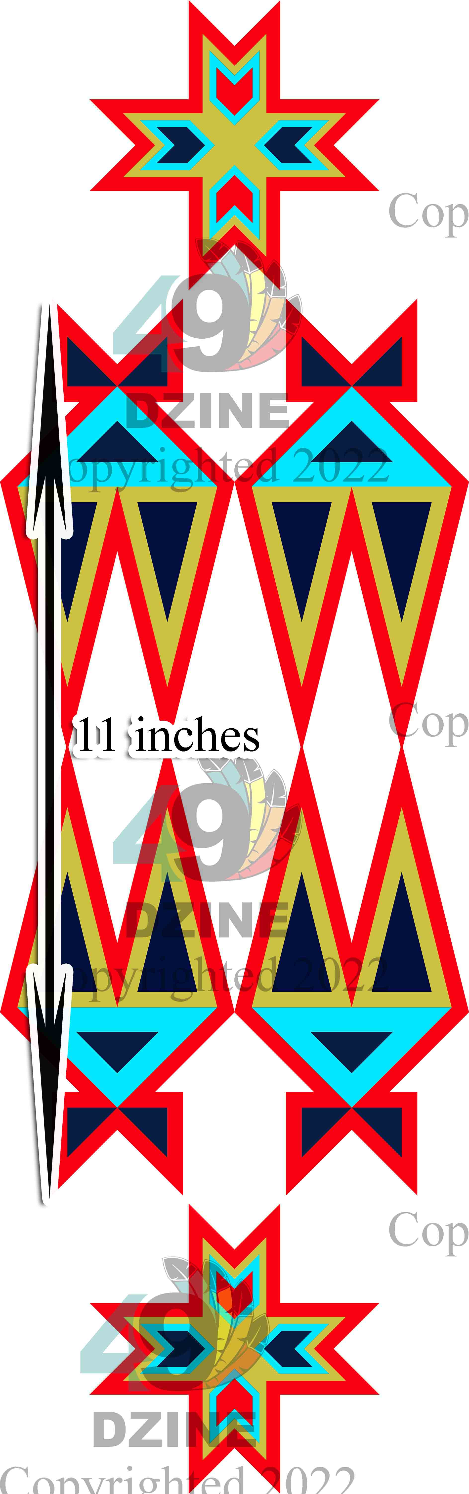 11-inch Geometric Transfer Four Directions Lodges Transfers 49 Dzine