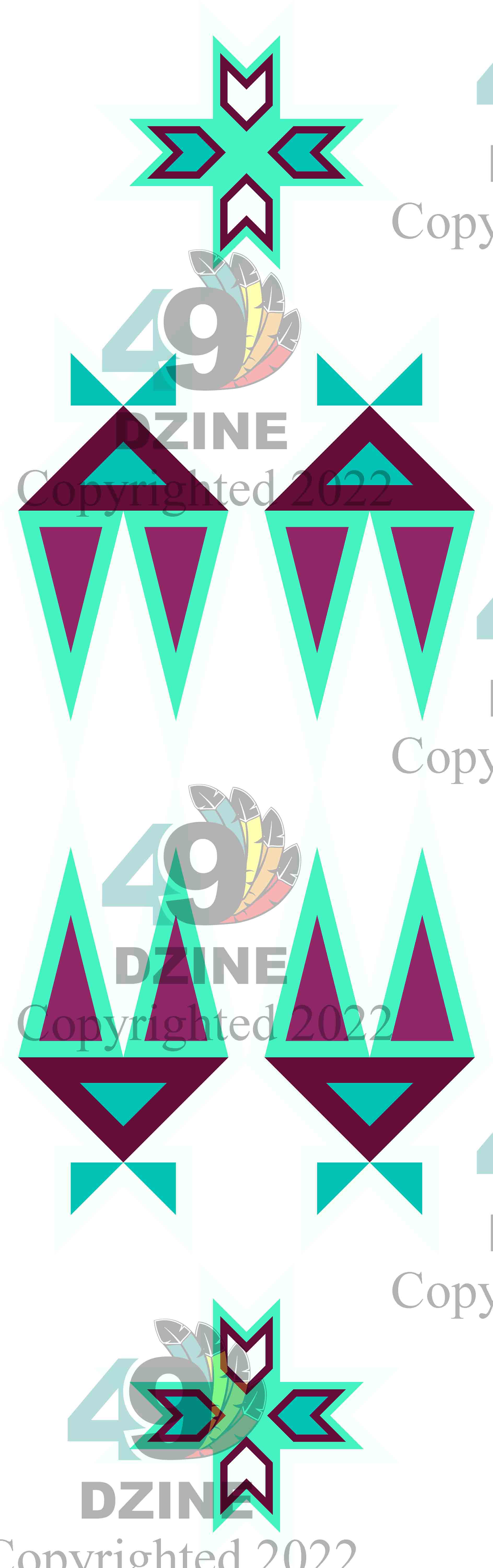 11-inch Geometric Transfer Four Directions Lodges Transfers 49 Dzine Four Directions Lodges Berry