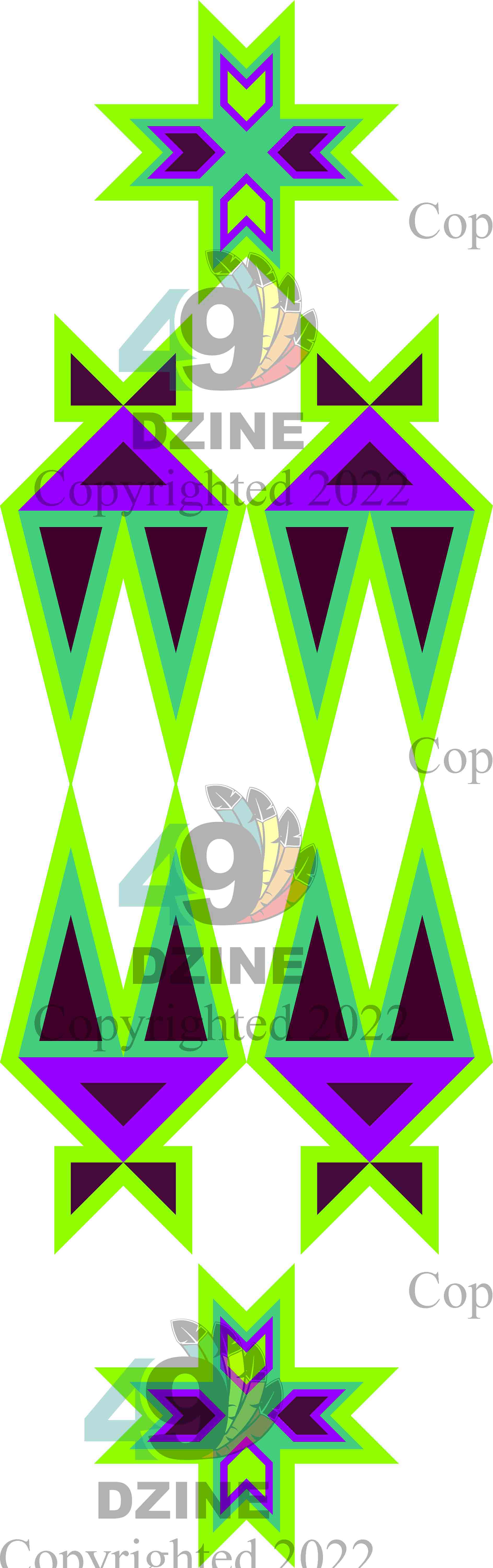 11-inch Geometric Transfer Four Directions Lodges Transfers 49 Dzine Four Directions Lodges Lime Green