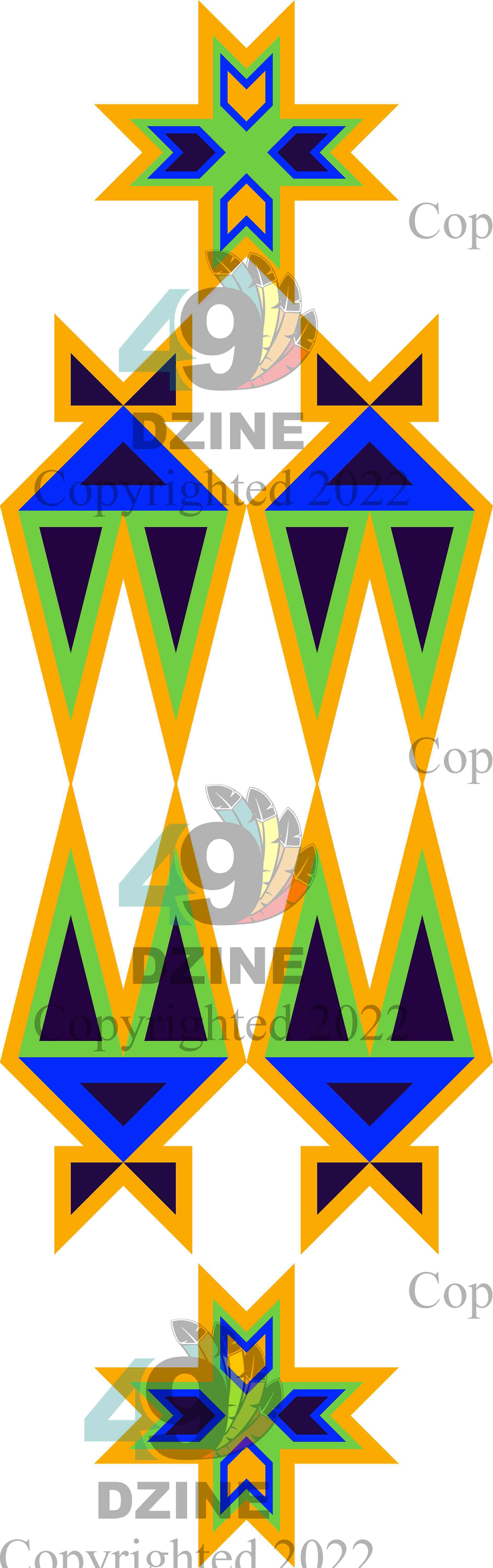 11-inch Geometric Transfer Four Directions Lodges Transfers 49 Dzine Four Directions Lodges Orange