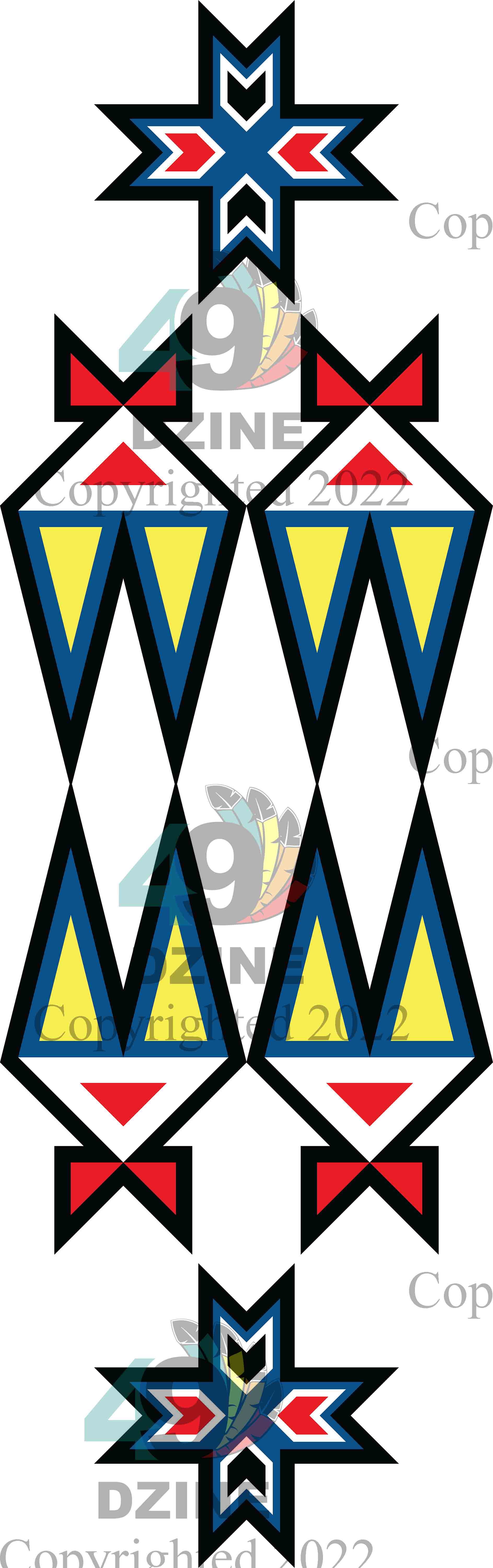 11-inch Geometric Transfer Four Directions Lodges Transfers 49 Dzine Four Directions Lodges White