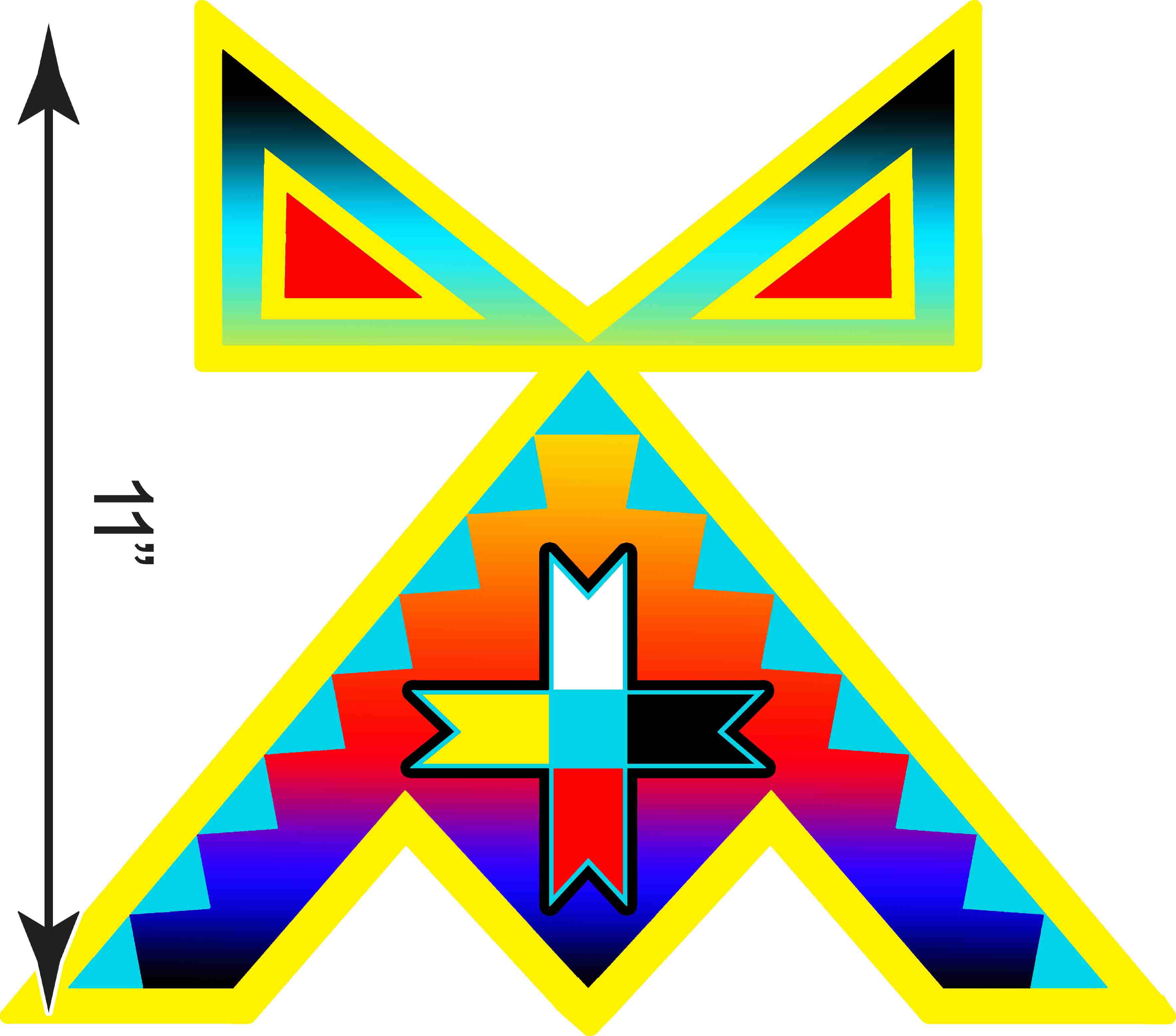 11-inch Geometric Transfer Rainbow Lodge Transfers 49 Dzine
