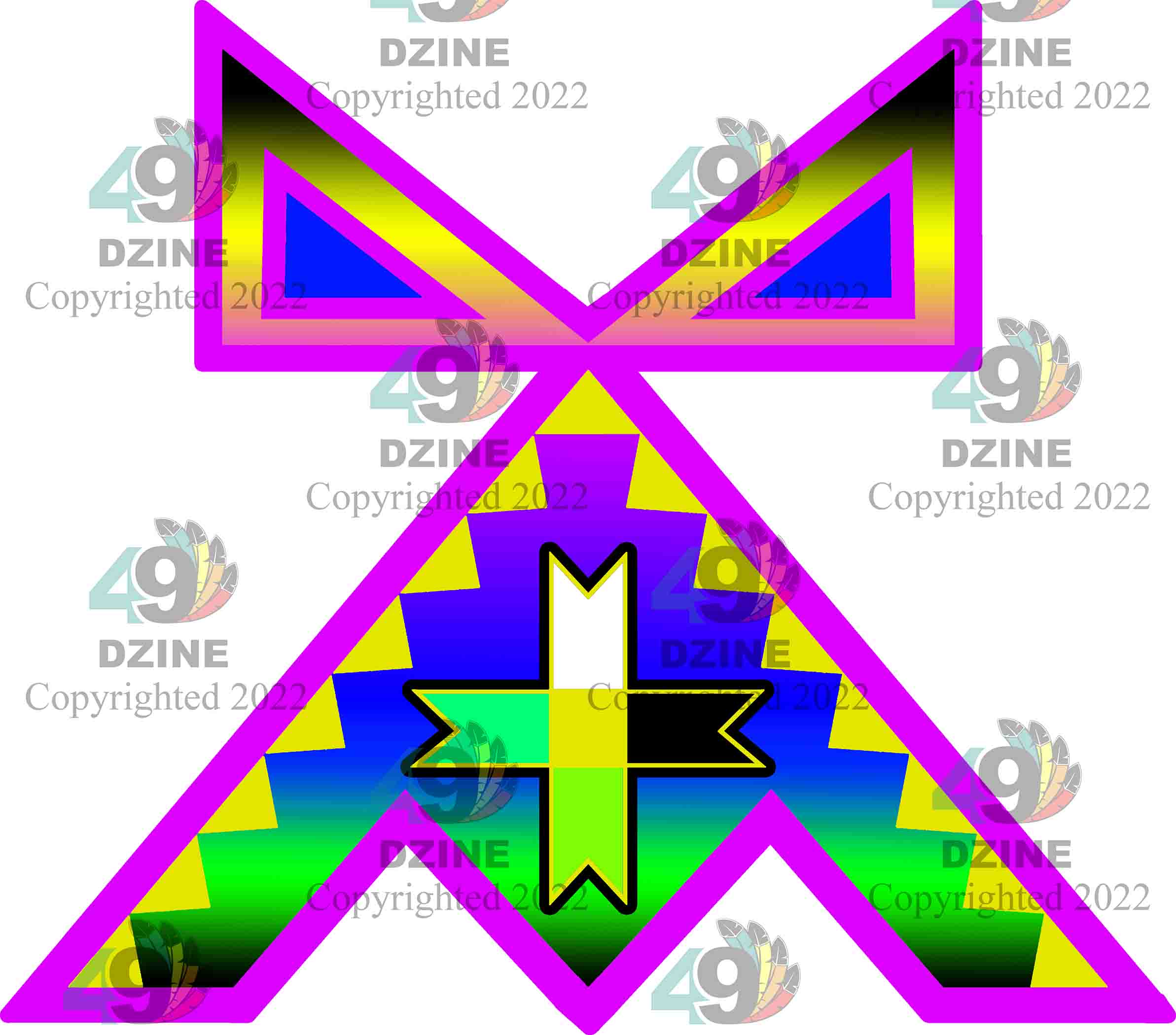 11-inch Geometric Transfer Rainbow Lodge Transfers 49 Dzine Rainbow Lodge IV