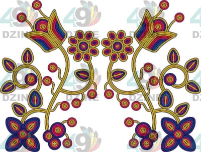 14 IN Blackfoot Rainbow Yellow Center 2 Transfers 49 Dzine