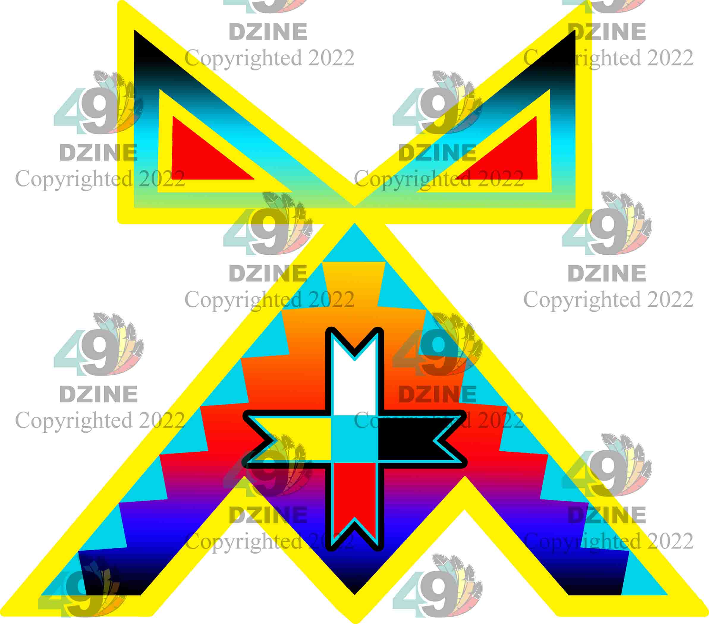 14-inch Geometric Transfer Rainbow Lodge Transfers 49 Dzine Rainbow Lodge I