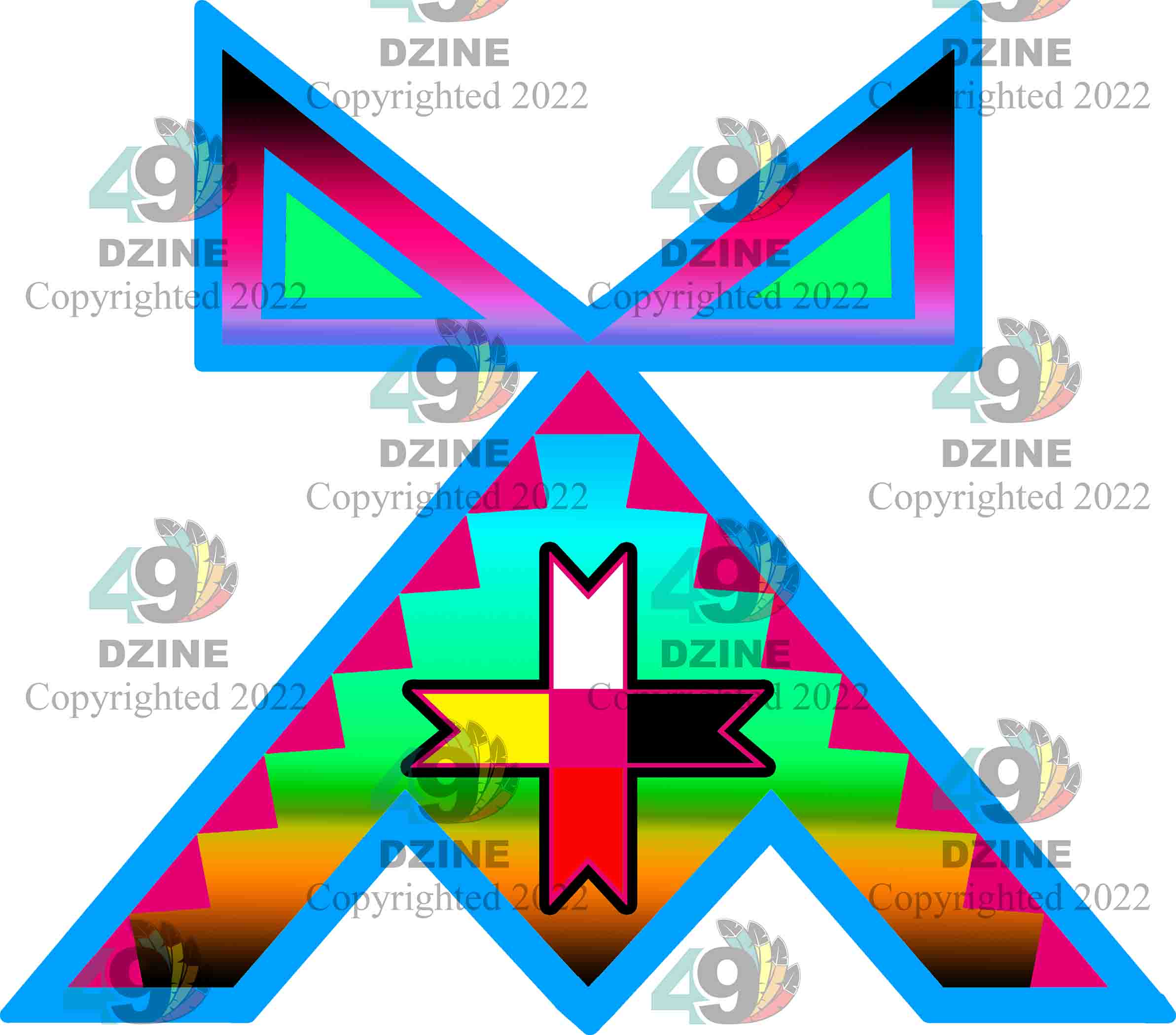 14-inch Geometric Transfer Rainbow Lodge Transfers 49 Dzine Rainbow Lodge II