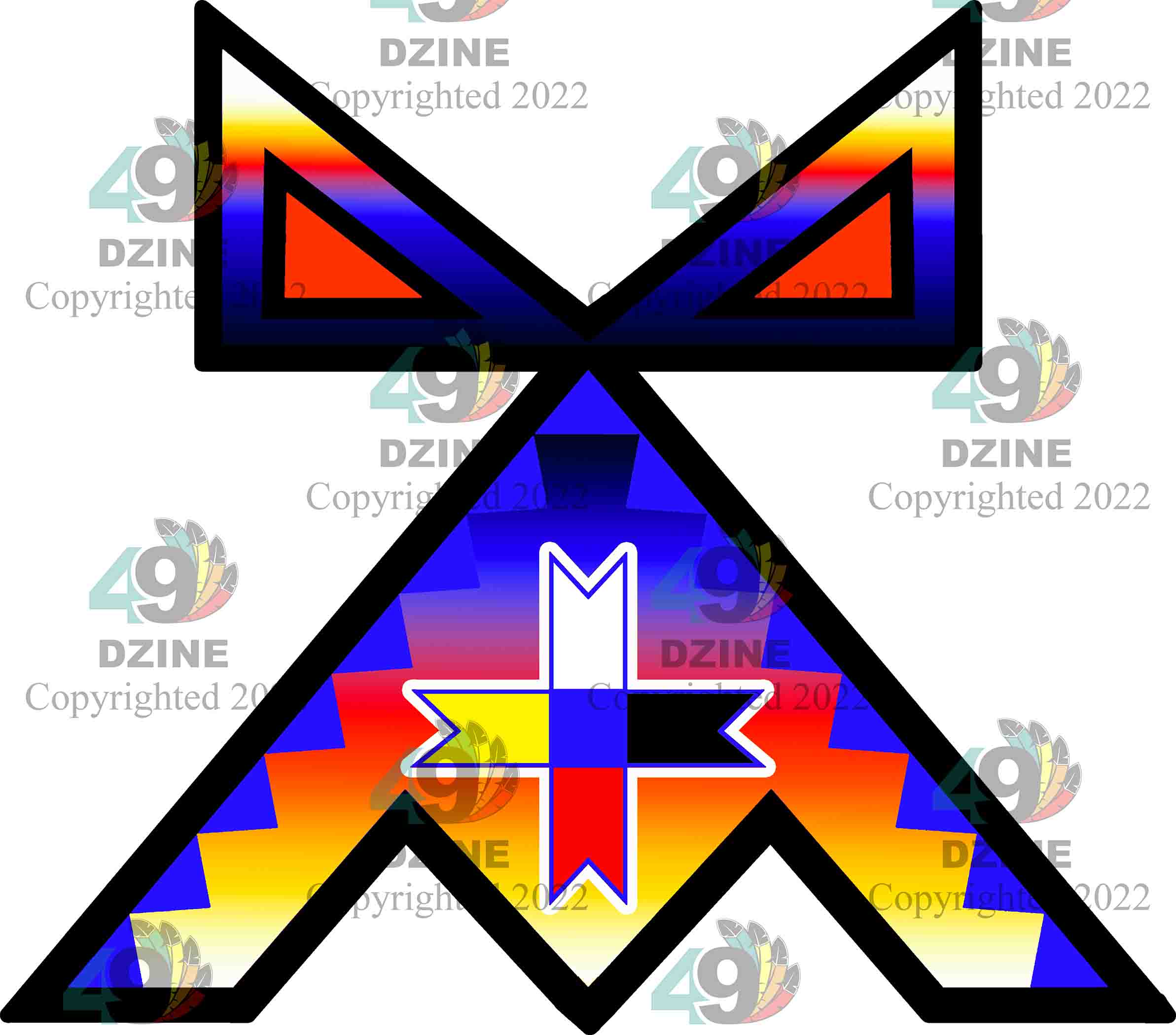 14-inch Geometric Transfer Rainbow Lodge Transfers 49 Dzine Rainbow Lodge III