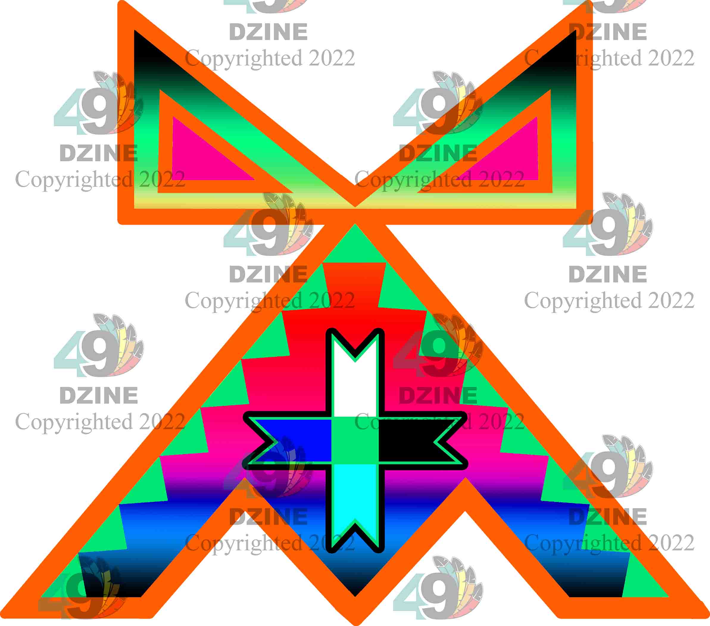 14-inch Geometric Transfer Rainbow Lodge Transfers 49 Dzine Rainbow Lodge V
