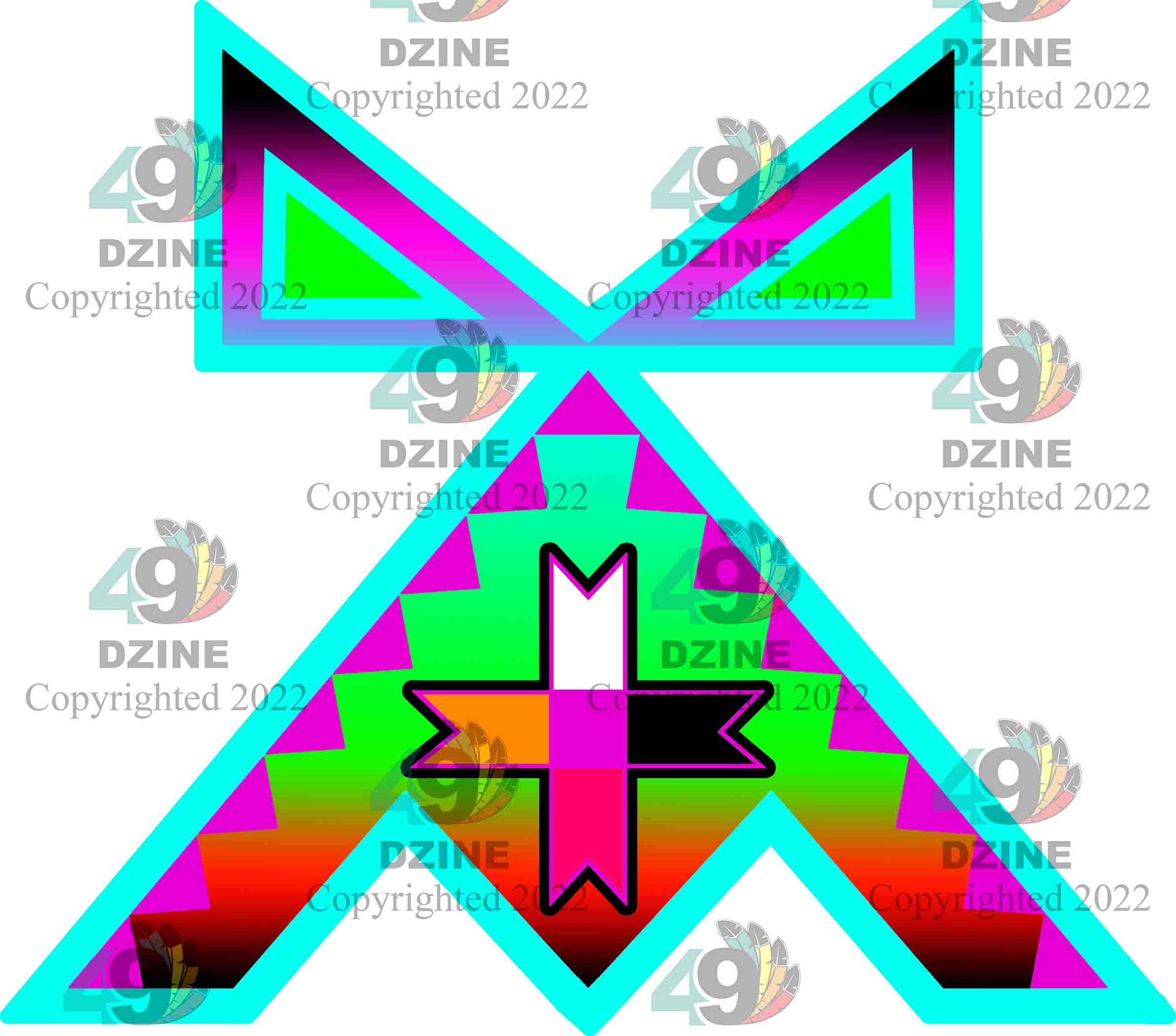 14-inch Geometric Transfer Rainbow Lodge Transfers 49 Dzine Rainbow Lodge VI