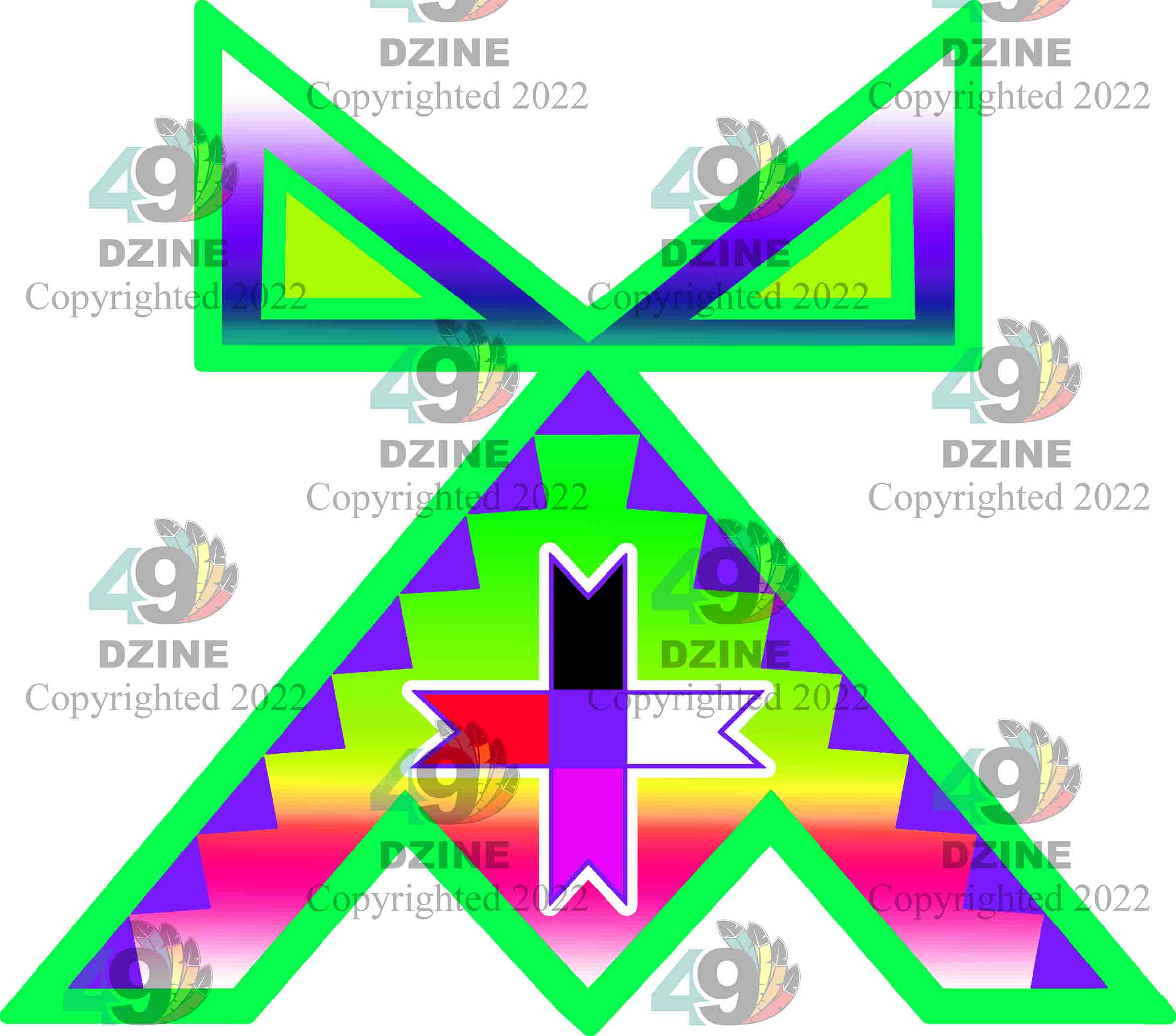 14-inch Geometric Transfer Rainbow Lodge Transfers 49 Dzine Rainbow Lodge VII