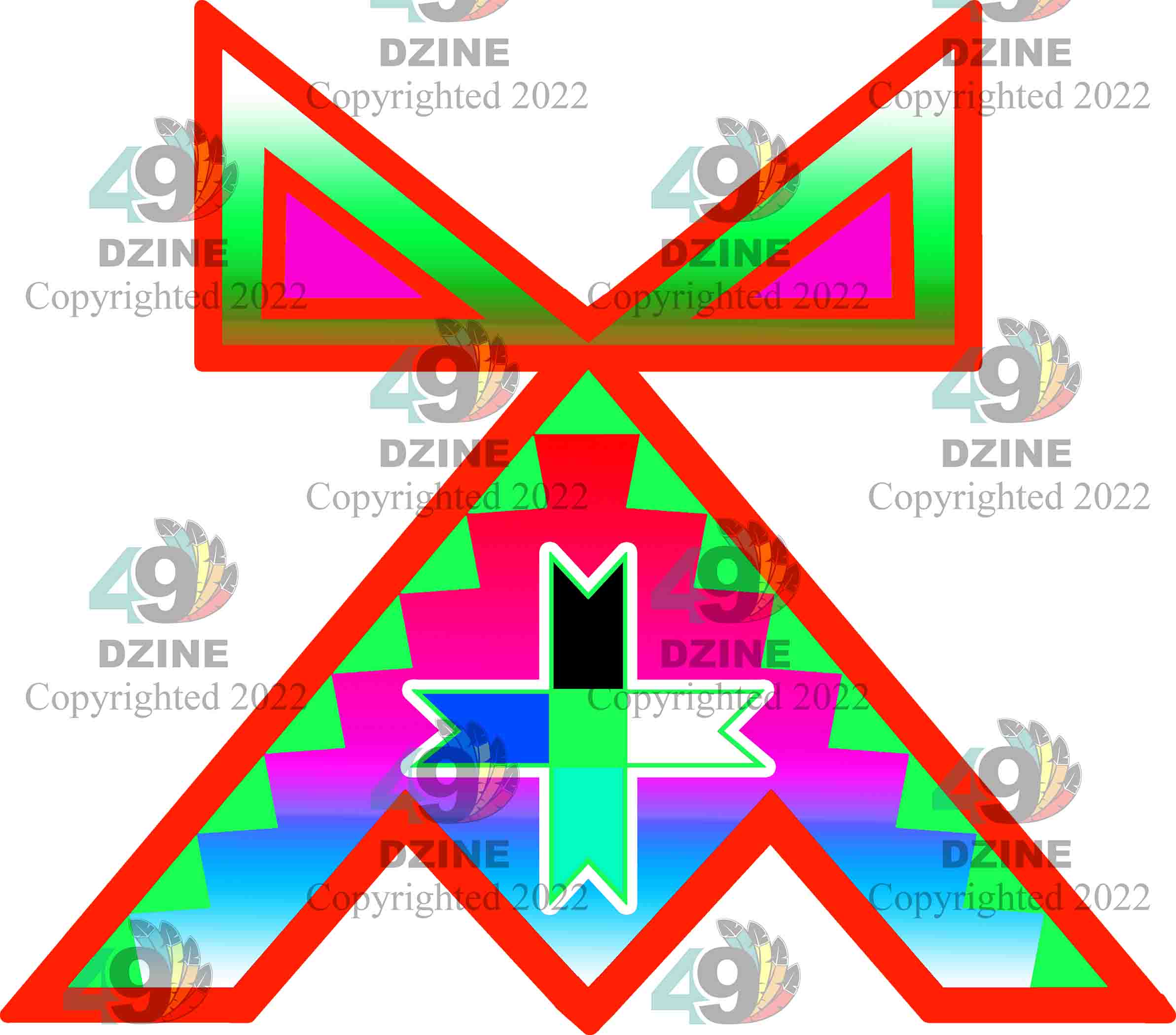 14-inch Geometric Transfer Rainbow Lodge Transfers 49 Dzine Rainbow Lodge VIII