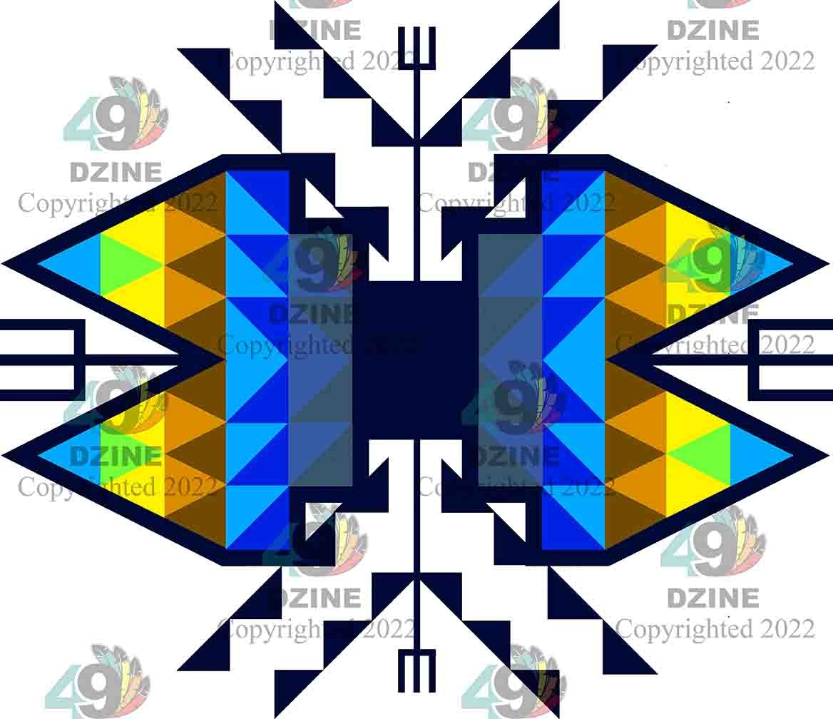 14-inch Geometric Transfer Sacred Trust Transfers 49 Dzine Sacred Trust Cobalt