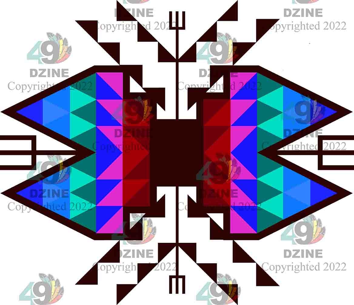 14-inch Geometric Transfer Sacred Trust Transfers 49 Dzine Sacred Trust Maroon