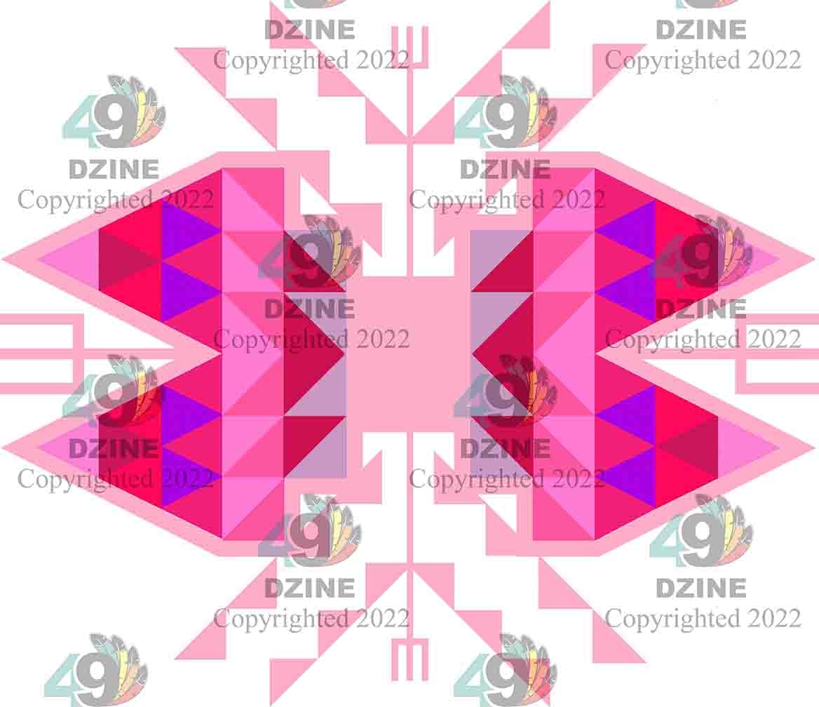 14-inch Geometric Transfer Sacred Trust Transfers 49 Dzine Sacred Trust Pink
