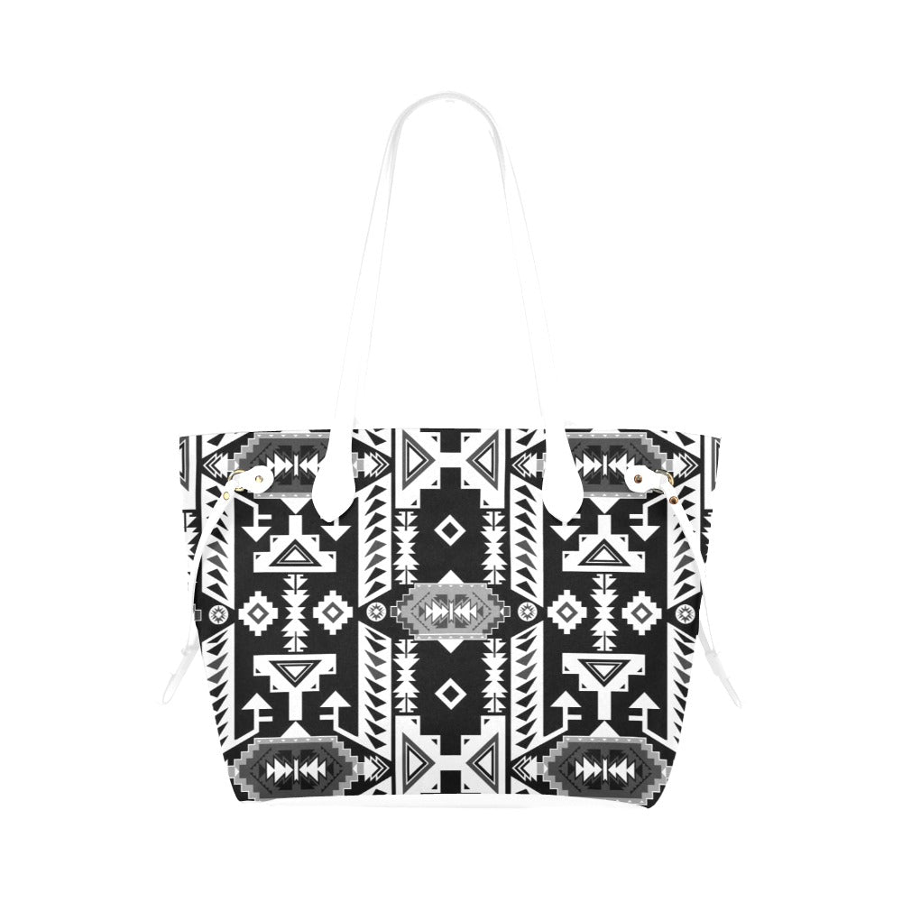 Chiefs Mountain Black and White Clover Canvas Tote Bag