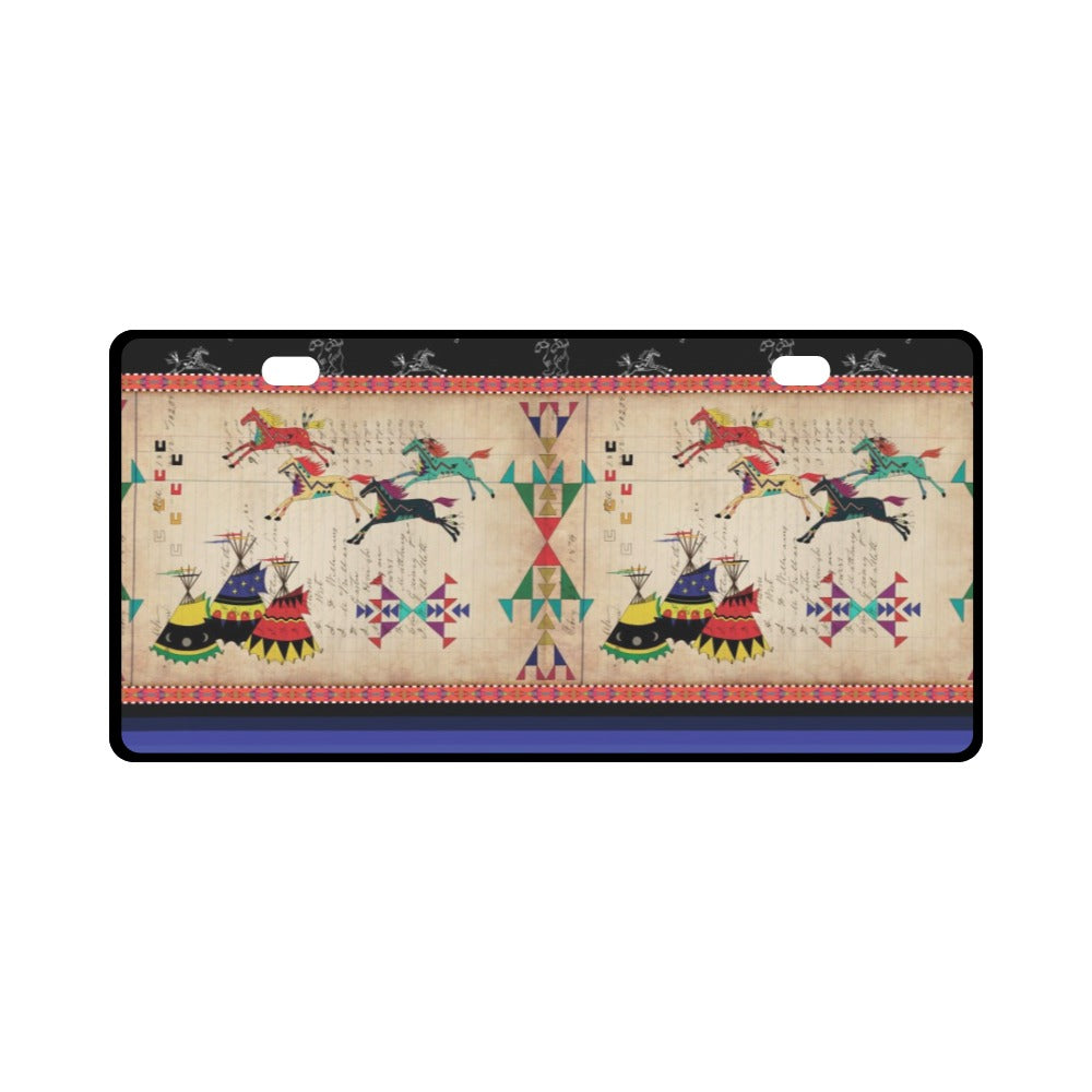 Horses Running Black Sky License Plate