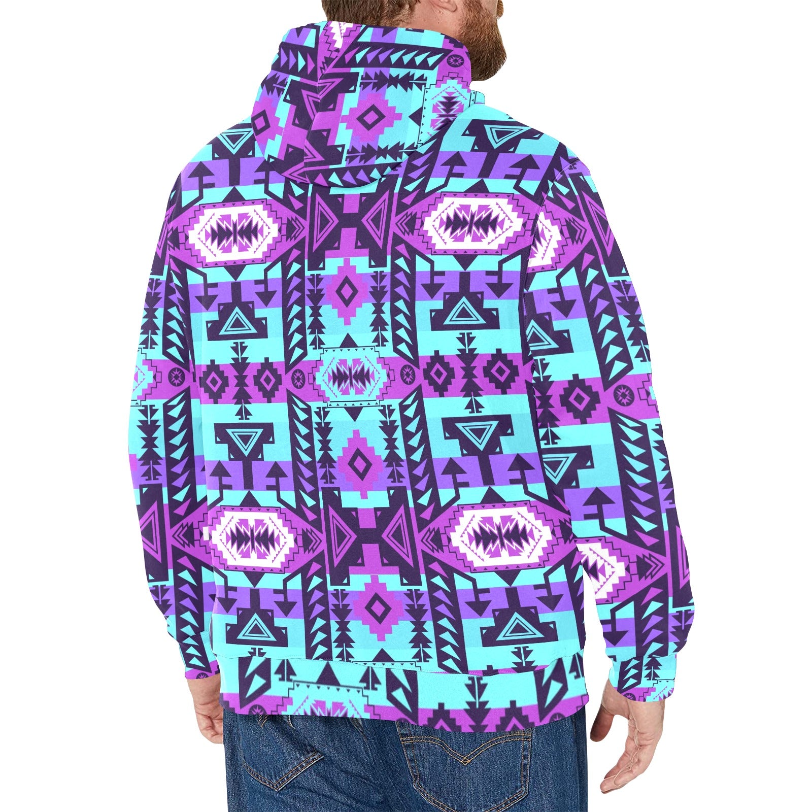 Chiefs Mountain Moon Shadow Men's Long Sleeve Fleece Hoodie