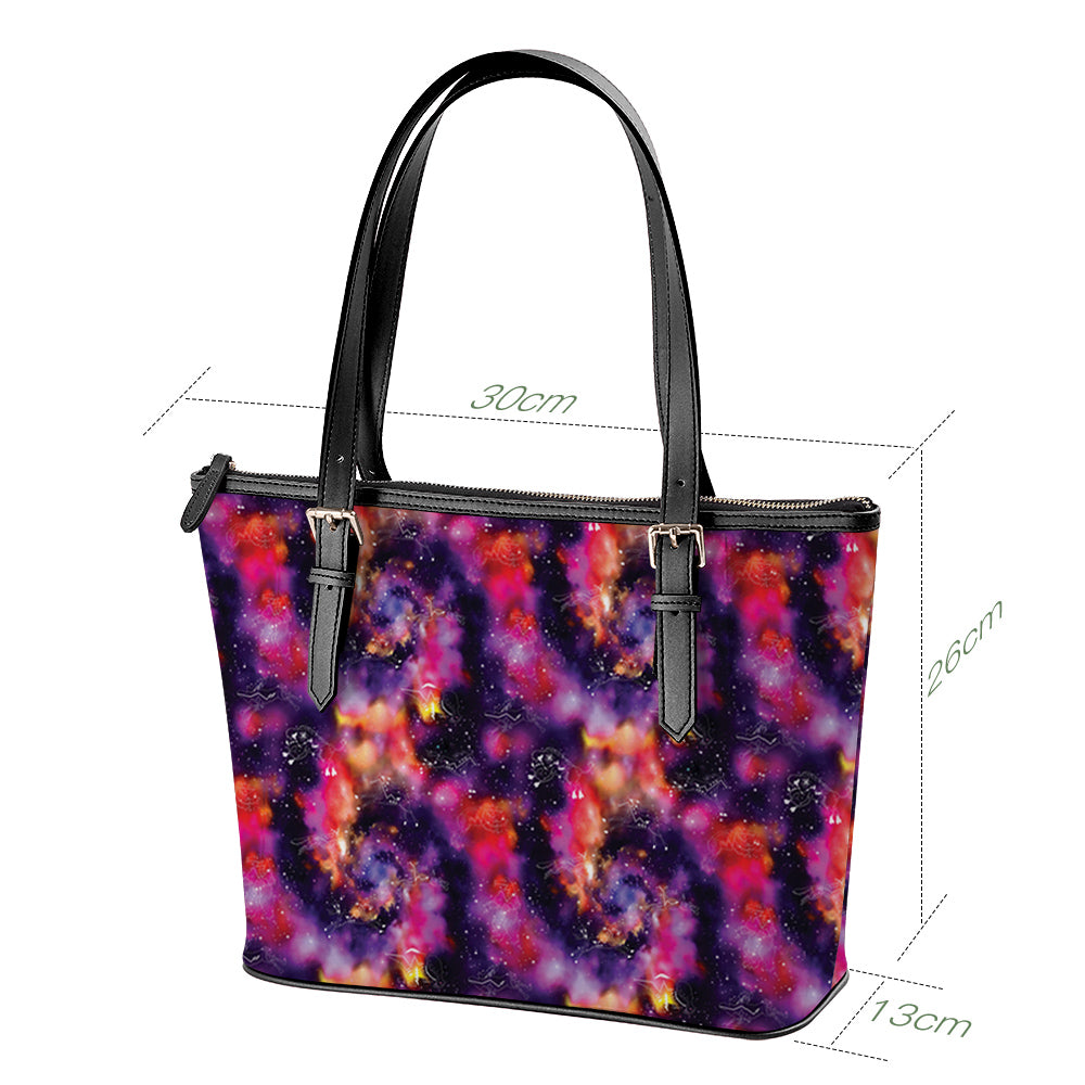 Animal Ancestors 9 Cosmic Swirl Purple and Red Large Tote Shoulder Bag