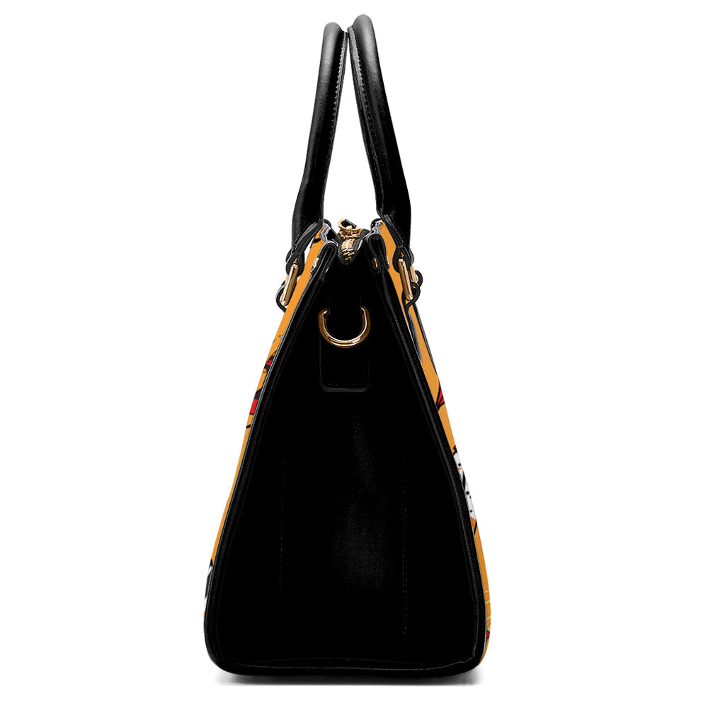 ECM Prayer Feathers Orange Convertible Hand or Shoulder Bag