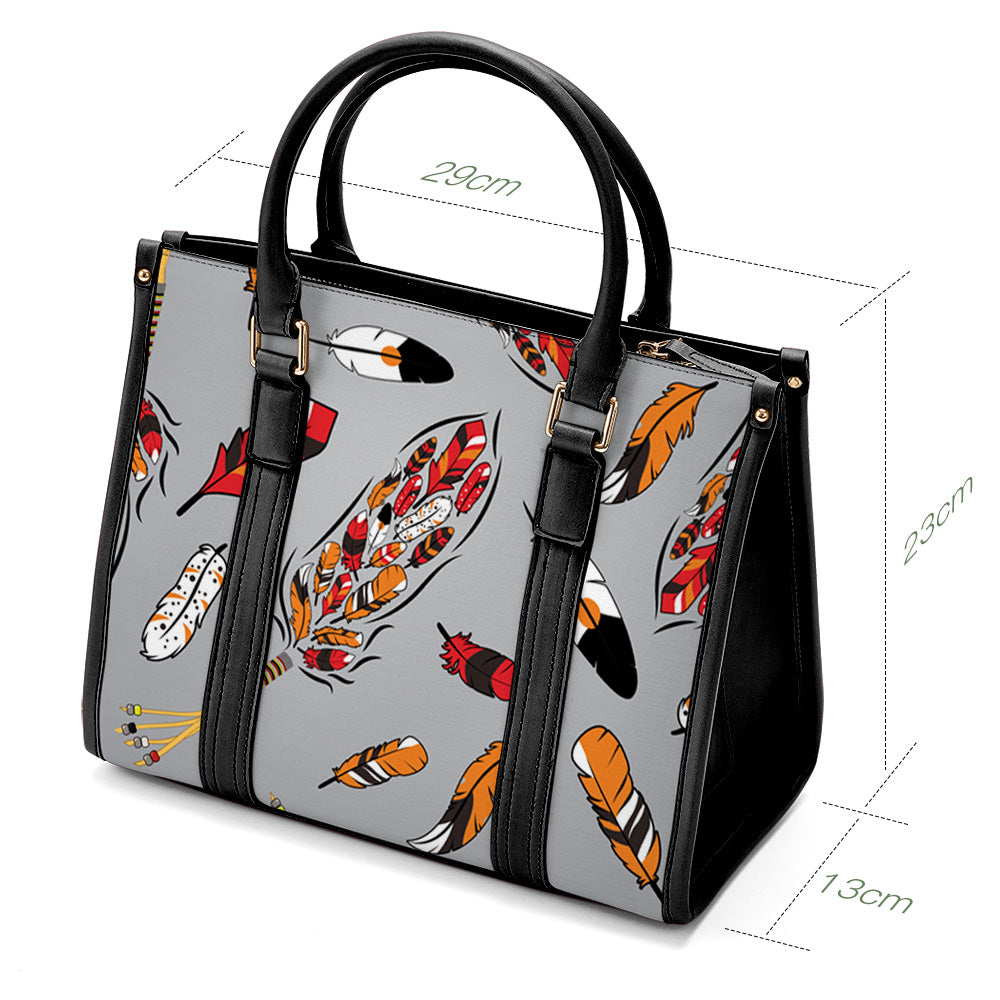 ECM Prayer Feathers Grey Convertible Hand or Shoulder Bag