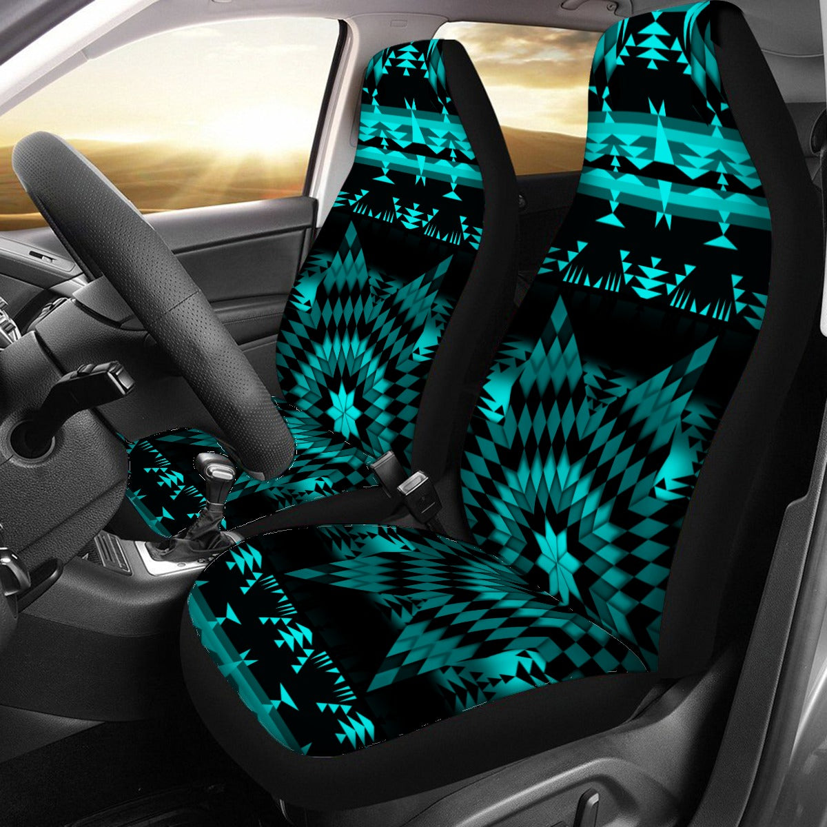 Black Sky Star Universal Car Seat Cover With Thickened Back