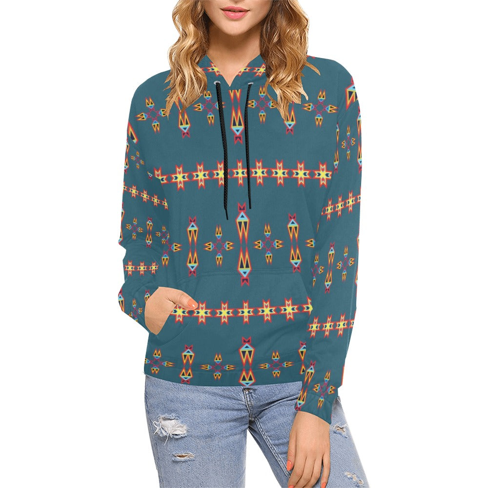 Four Directions Lodges Ocean Hoodie for Women (USA Size)