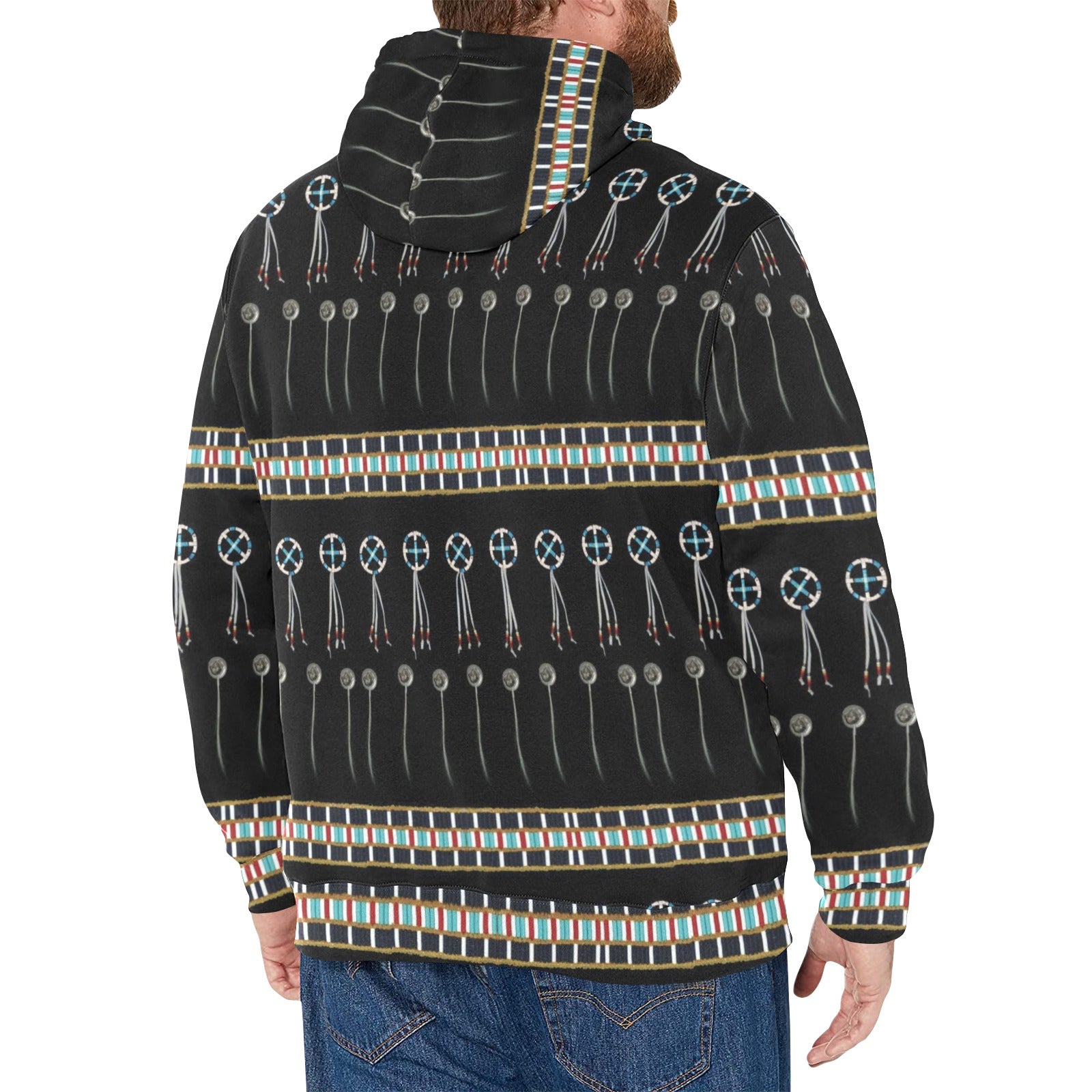 Beaded Bracelet Men's Long Sleeve Fleece Hoodie