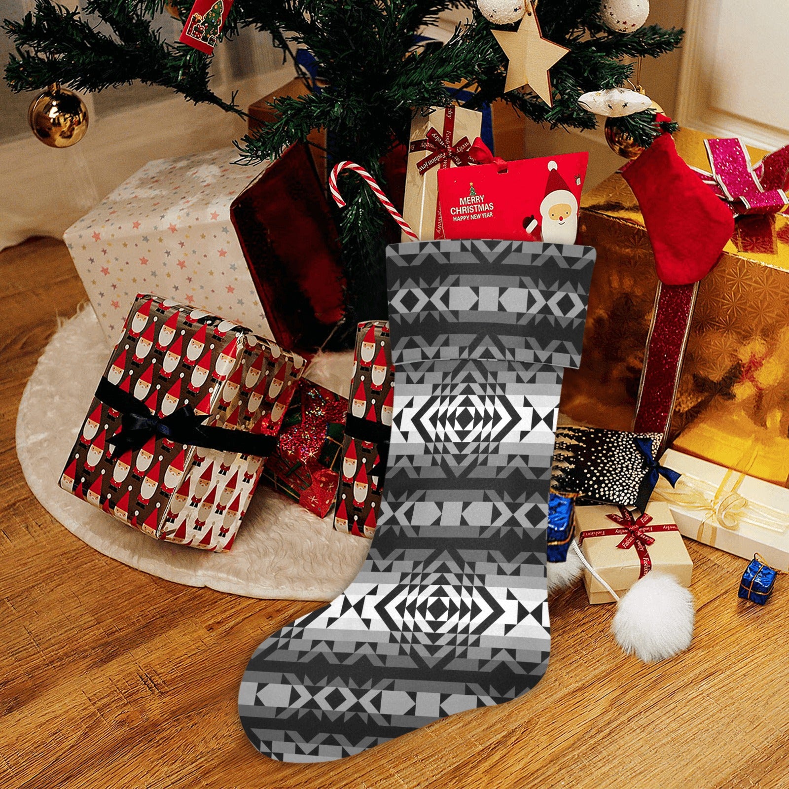 Black Rose Shadow Christmas Stocking