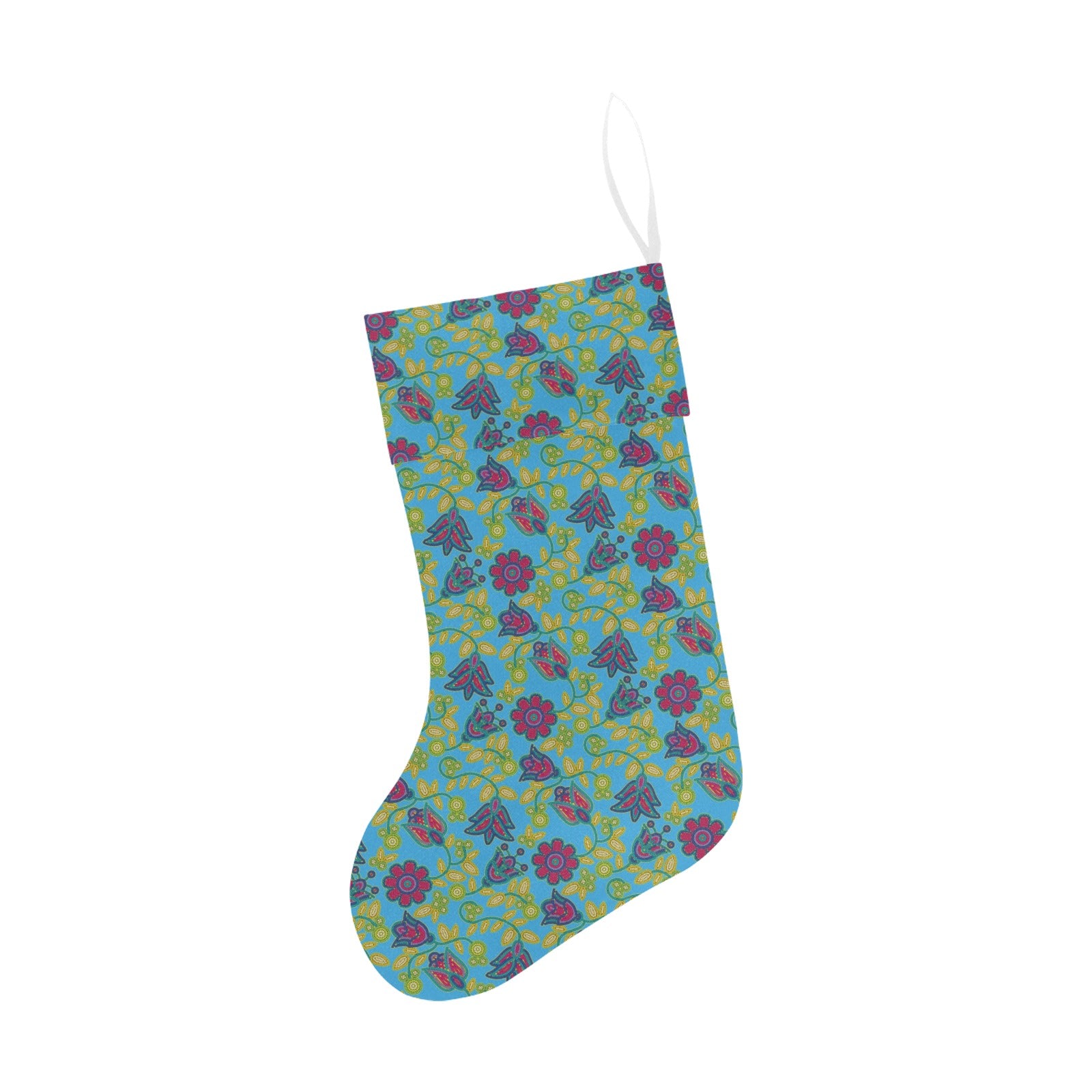 Beaded Nouveau Lime Christmas Stocking