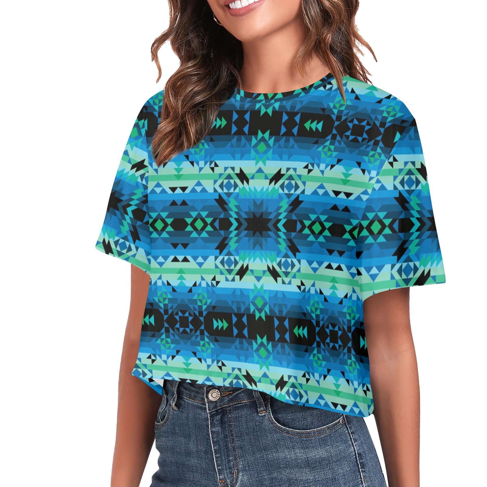 Green Star Women's Cropped T-shirt