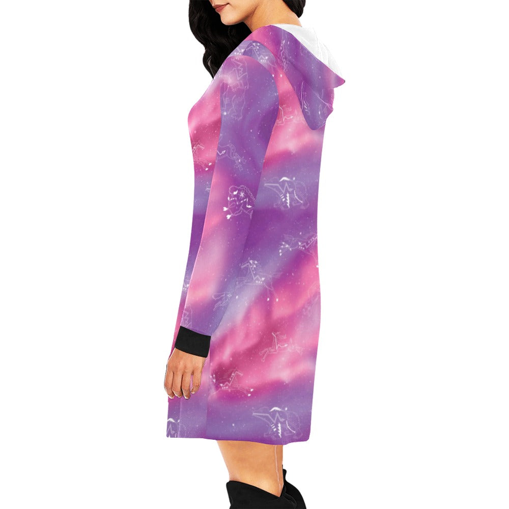 Animal Ancestors 7 Aurora Gases Pink and Purple Hoodie Dress