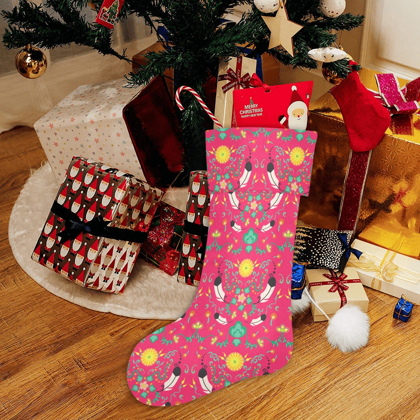 New Growth Pink Christmas Stocking