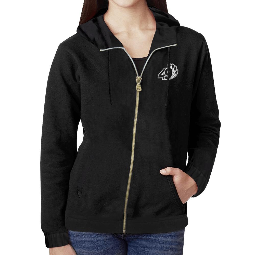 49 Dzine Logmark & Wordmark Dress Code All Over Print Full Zip Hoodie for Women (Model H14) All Over Print Full Zip Hoodie for Women (H14) e-joyer