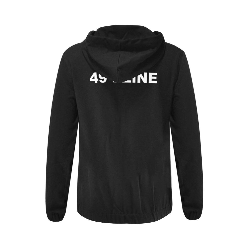 49 Dzine Logmark & Wordmark Dress Code All Over Print Full Zip Hoodie for Women (Model H14) All Over Print Full Zip Hoodie for Women (H14) e-joyer