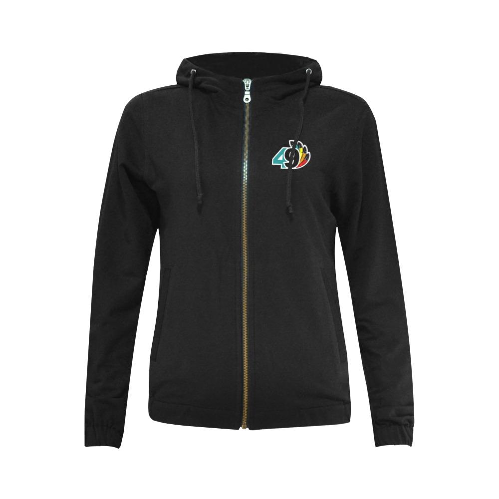 49 Dzine Logo-mark Dress Code All Over Print Full Zip Hoodie for Women (Model H14) All Over Print Full Zip Hoodie for Women (H14) e-joyer