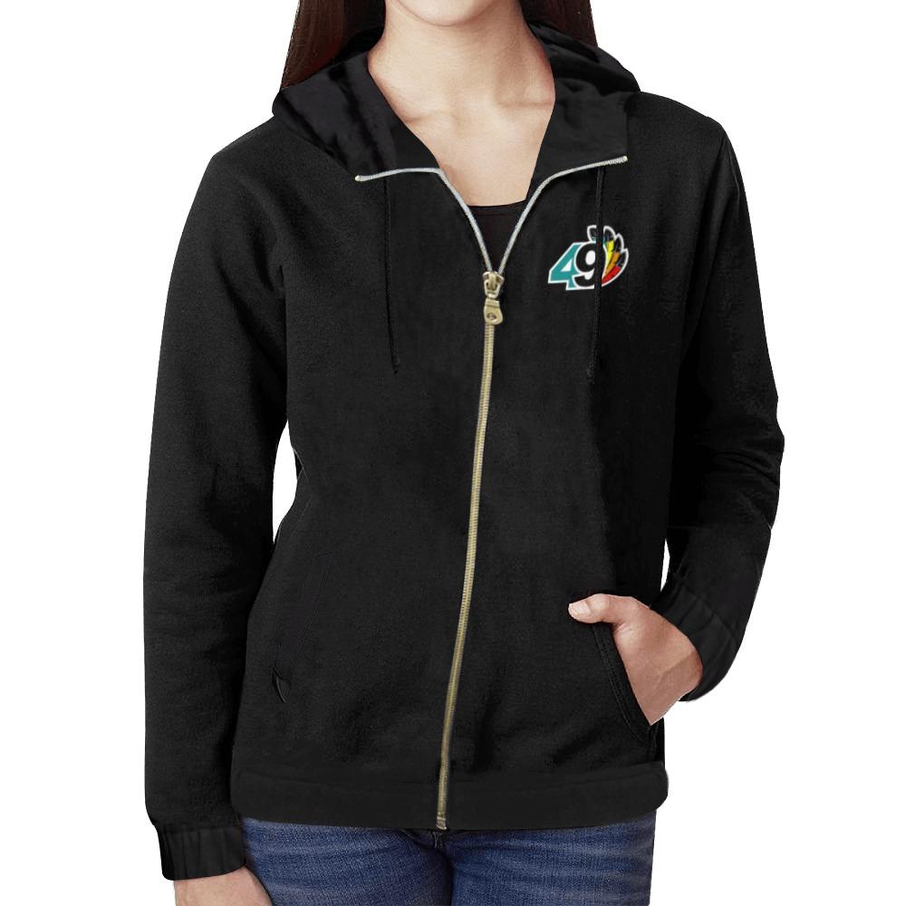 49 Dzine Logo-mark Dress Code All Over Print Full Zip Hoodie for Women (Model H14) All Over Print Full Zip Hoodie for Women (H14) e-joyer