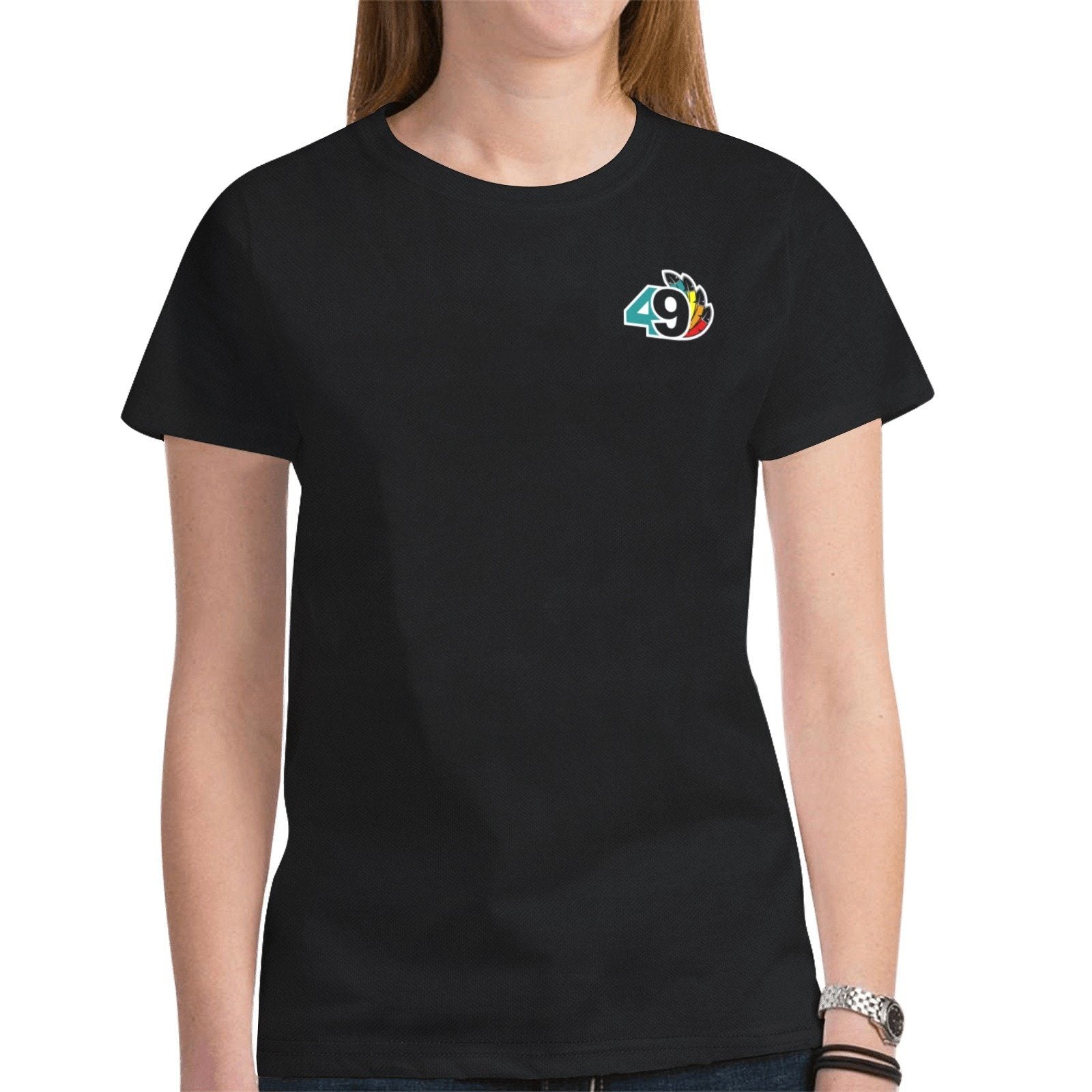 49 Dzine Logomark Dress Code New All Over Print T-shirt for Women (Model T45) New All Over Print T-shirt for Women (T45) e-joyer