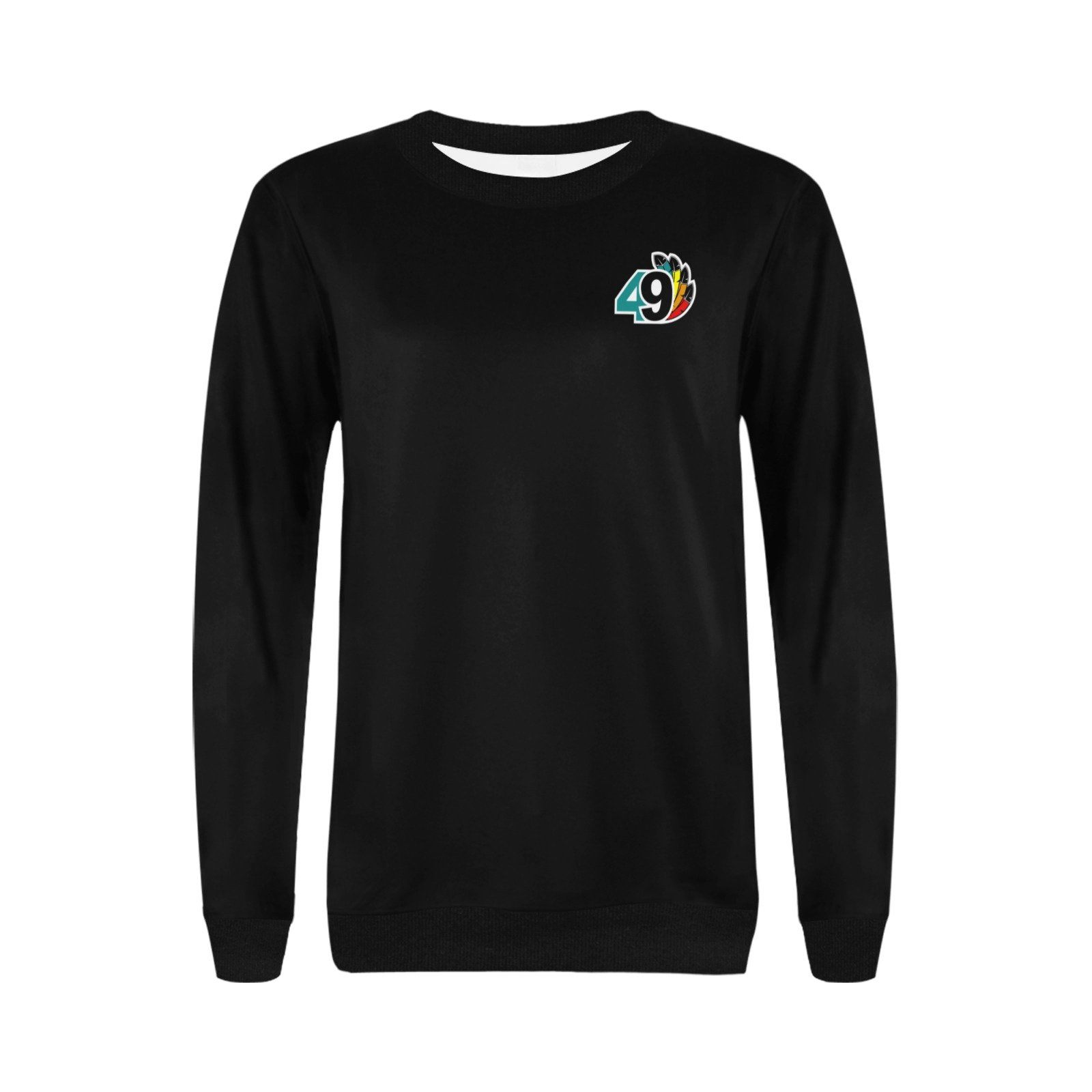 49 Dzine Logomark Dress Code Women's Rib Cuff Crew Neck Sweatshirt (Model H34) Rib Cuff Crew Neck Sweatshirt for Women (H34) e-joyer