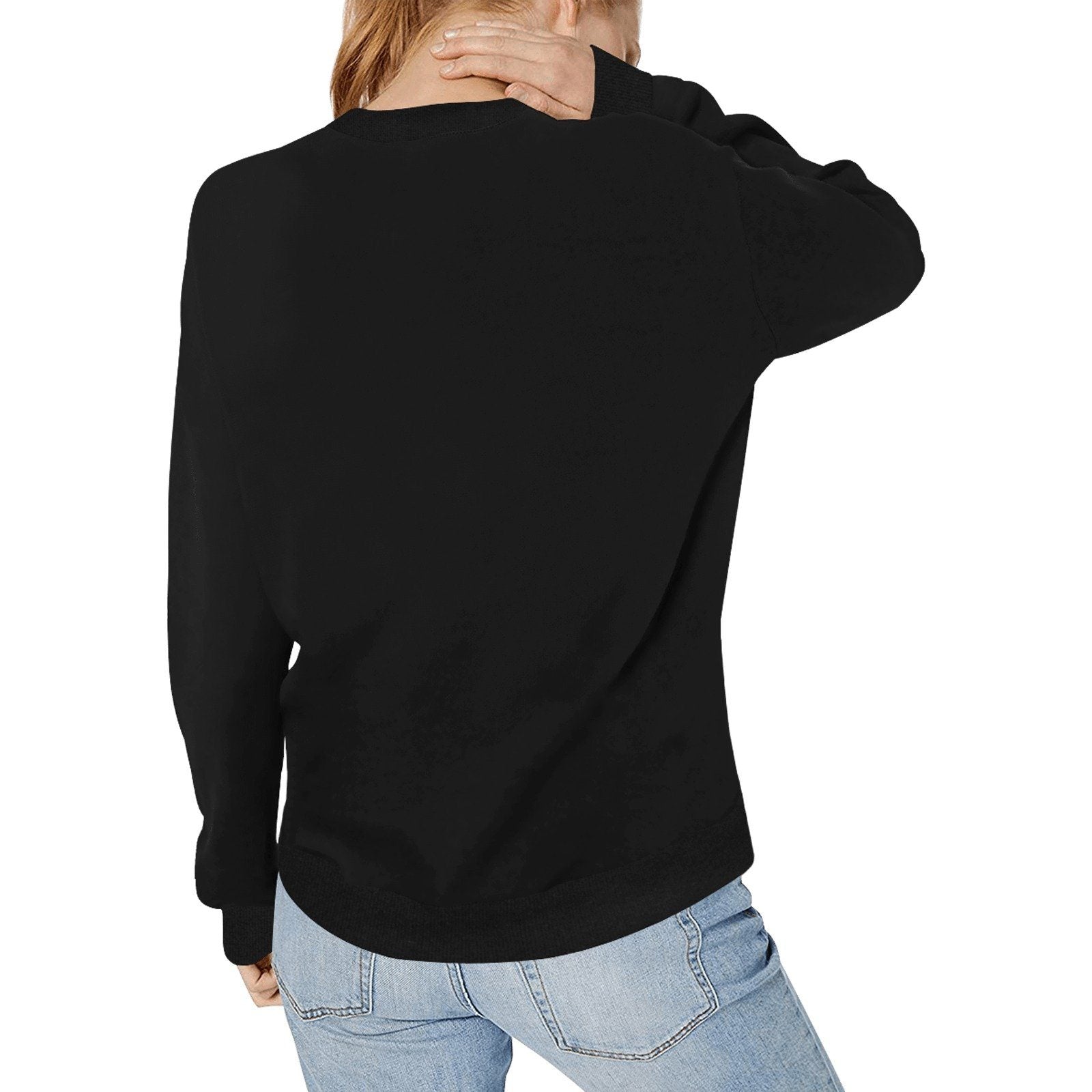 49 Dzine Logomark Dress Code Women's Rib Cuff Crew Neck Sweatshirt (Model H34) Rib Cuff Crew Neck Sweatshirt for Women (H34) e-joyer