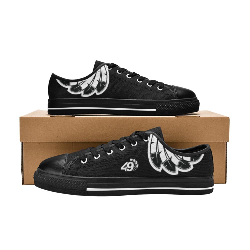 49 Dzine Logomark Feathers Dress Code Women's Classic Canvas Shoes (Model 018) Women's Canvas Shoes (018) e-joyer