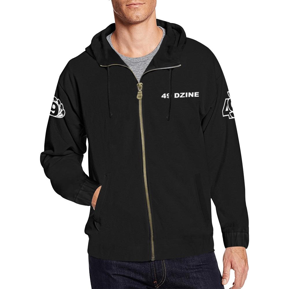 49 Dzine Logomark Wordmark Dress Code All Over Print Full Zip Hoodie for Men (Model H14) All Over Print Full Zip Hoodie for Men (H14) e-joyer