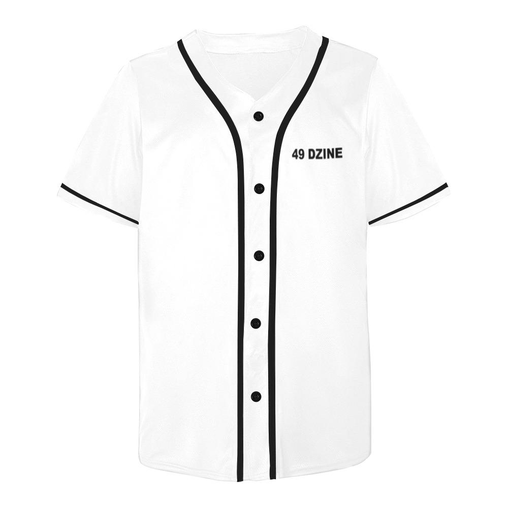 49 Dzine Wordmark Logomark White Dress Code All Over Print Baseball Jersey for Men (Model T50) All Over Print Baseball Jersey for Men (T50) e-joyer