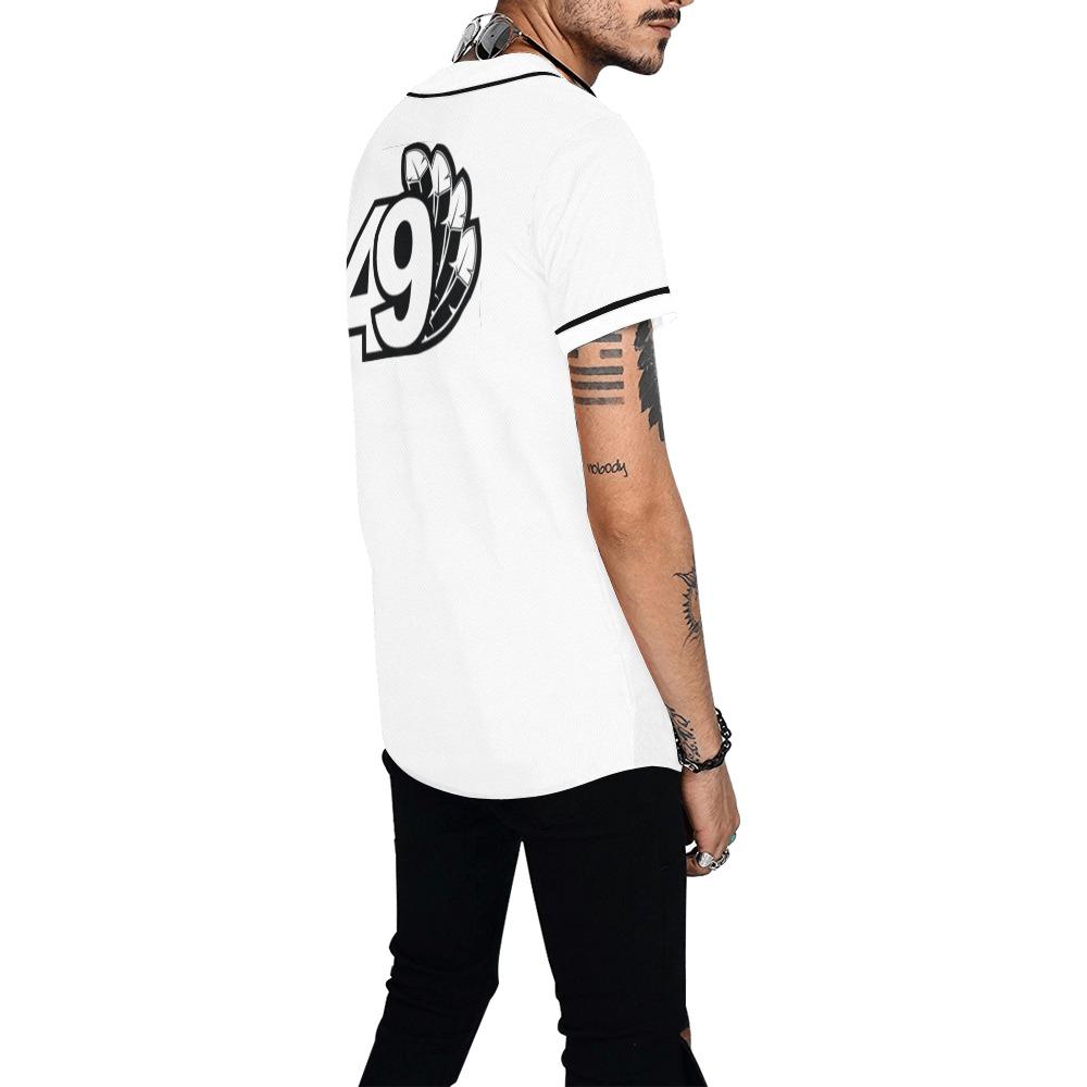 49 Dzine Wordmark Logomark White Dress Code All Over Print Baseball Jersey for Men (Model T50) All Over Print Baseball Jersey for Men (T50) e-joyer